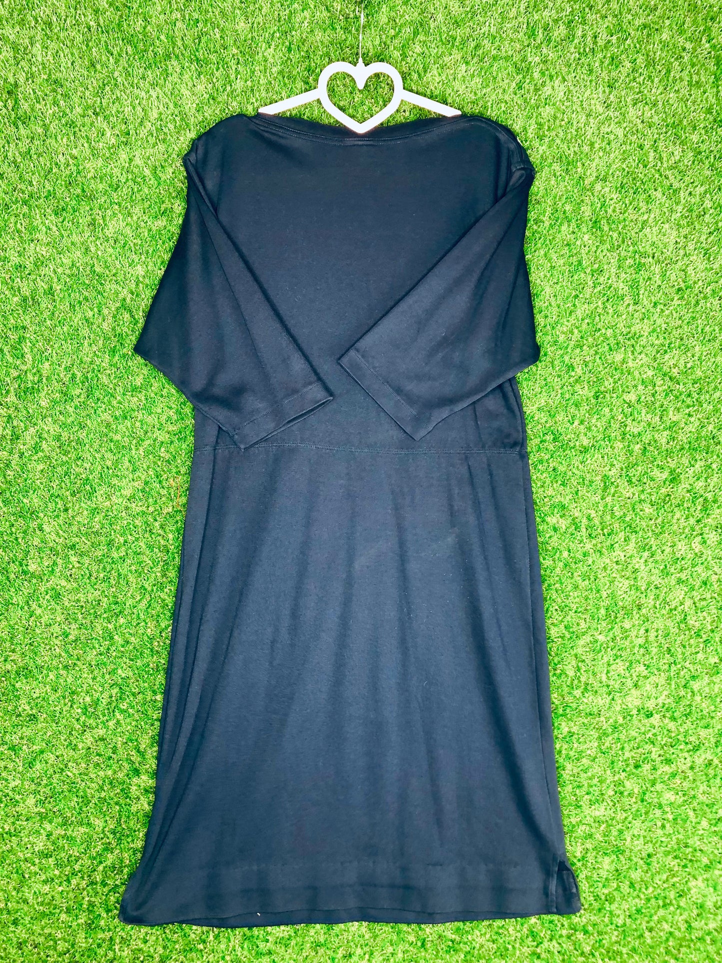 1980's Navy Form-Fitting Casual Volup Dress