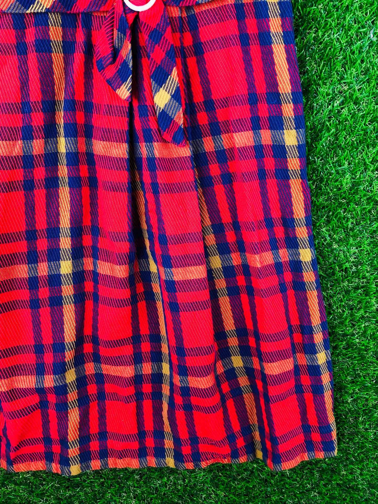 1960's Pleated Mod Schoolgirl Red Plaid Dress