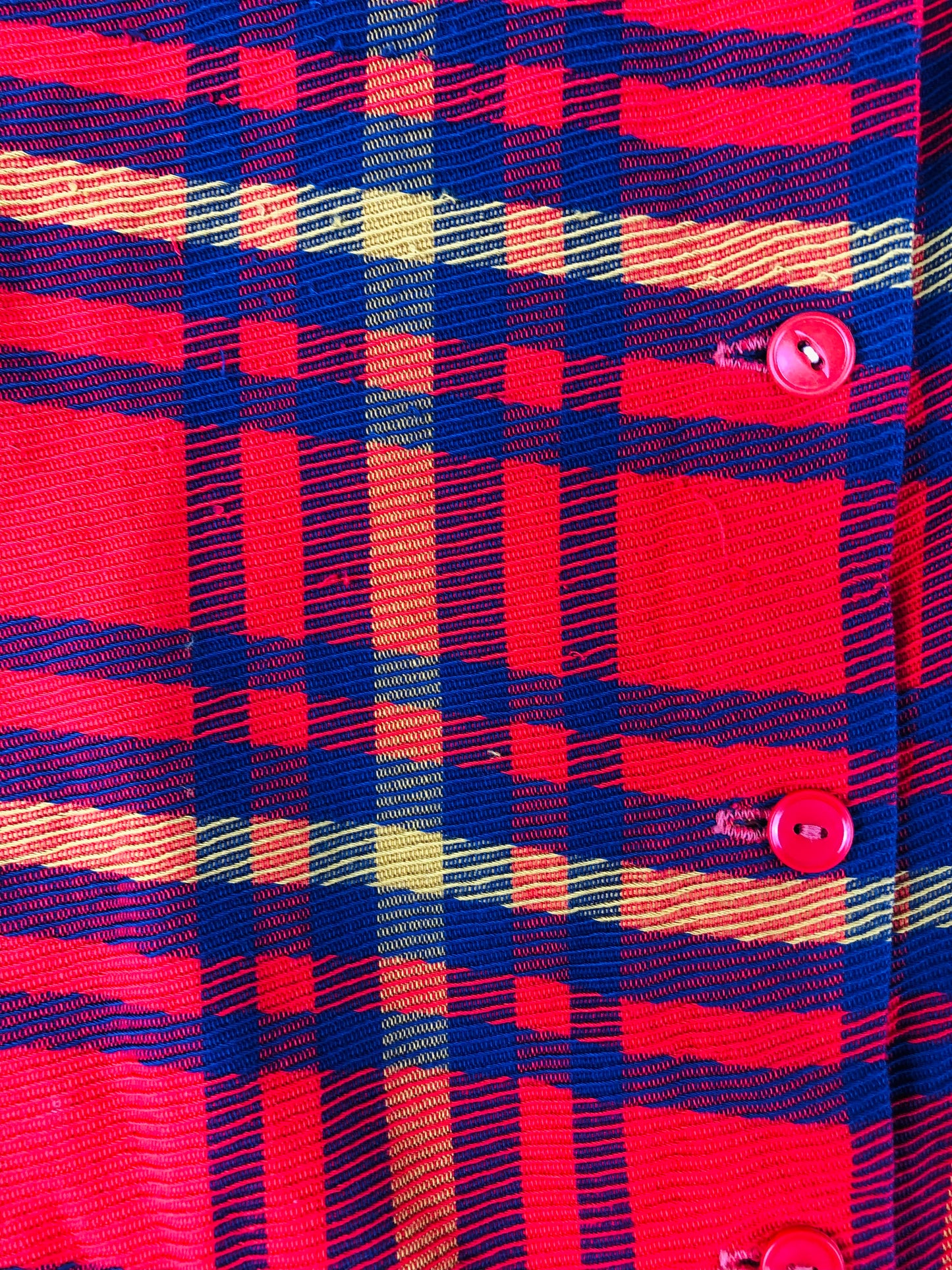 1960's Pleated Mod Schoolgirl Red Plaid Dress