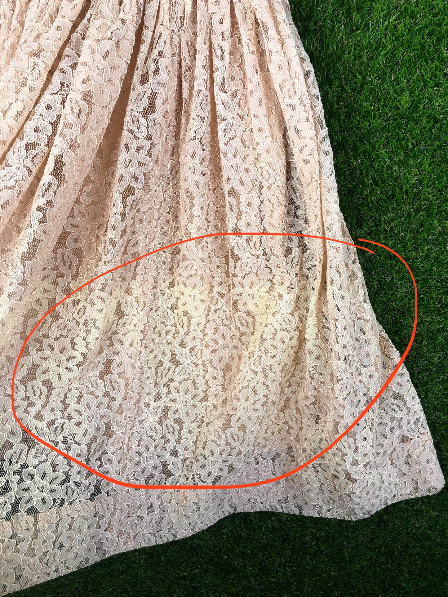 1950's Beige Lacy A-Line Dress