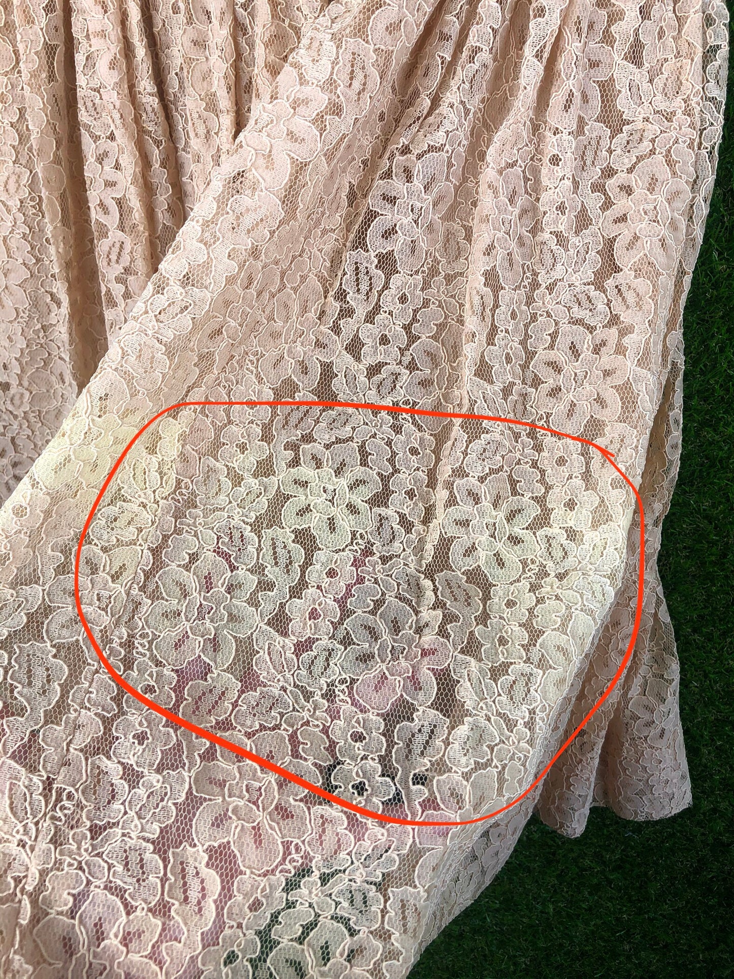 1950's Beige Lacy A-Line Dress