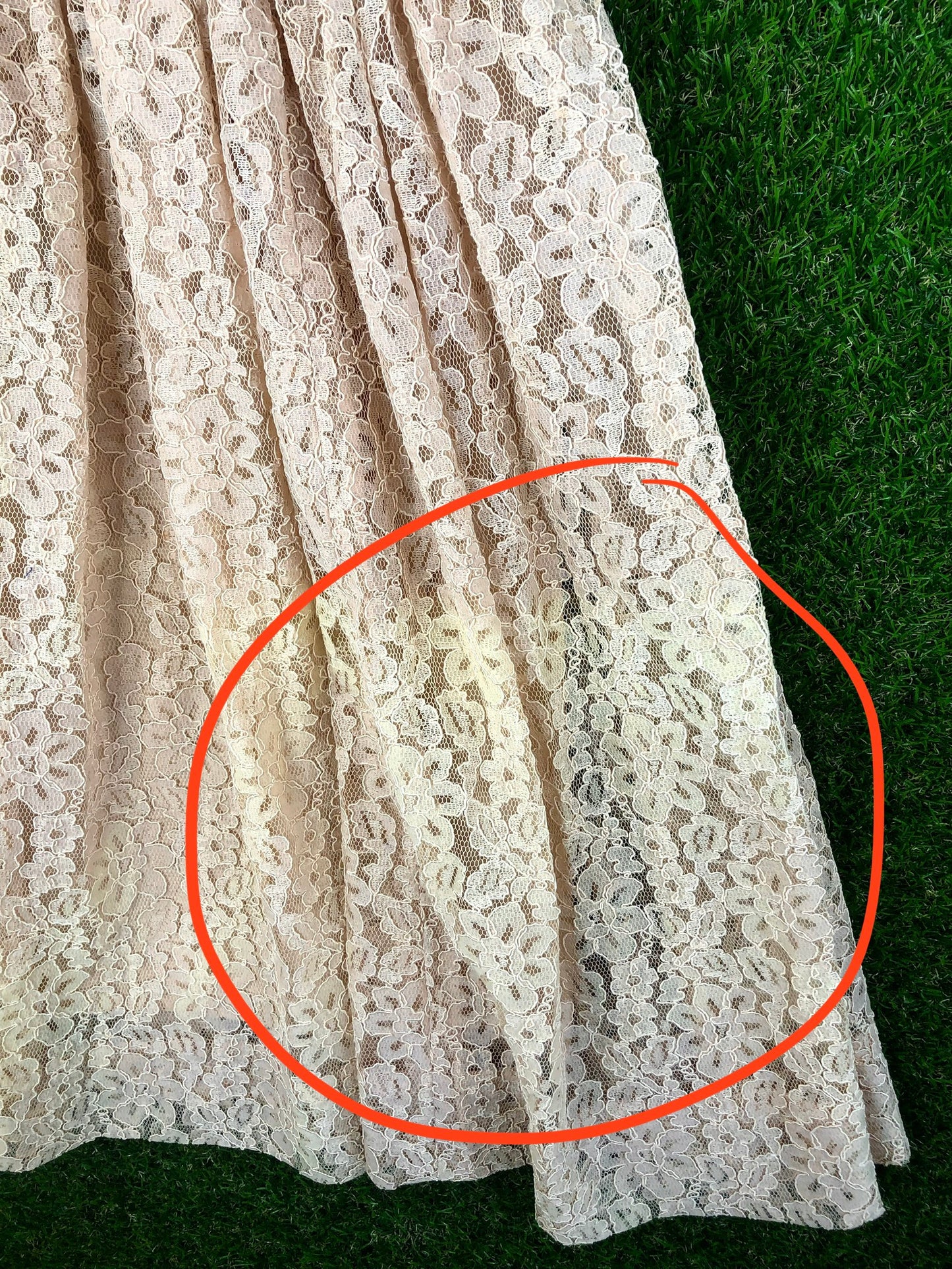 1950's Beige Lacy A-Line Dress