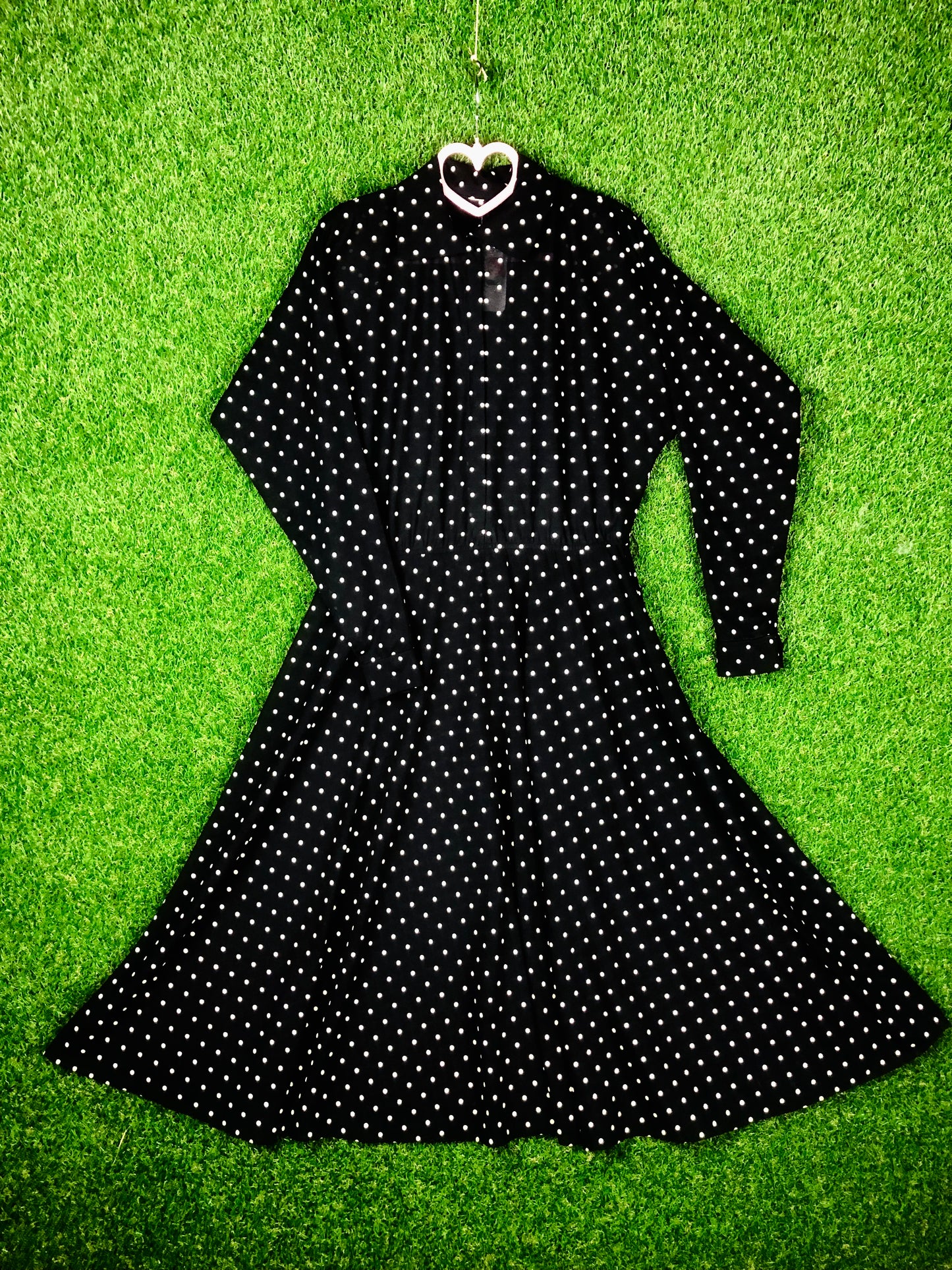 1980's Black and White Volup Polka Dress