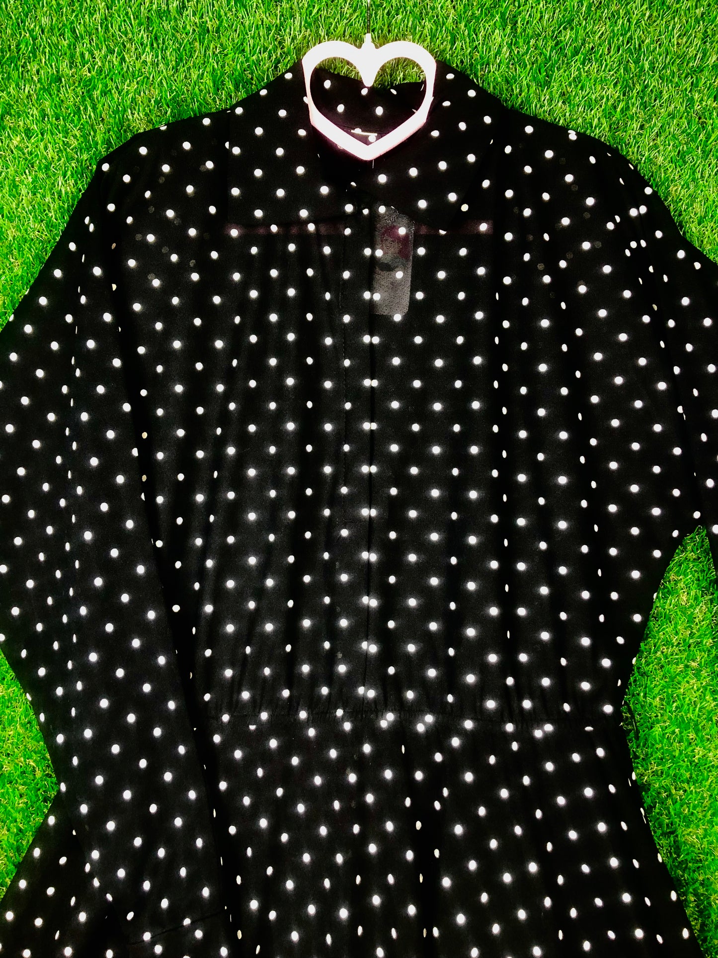 1980's Black and White Volup Polka Dress