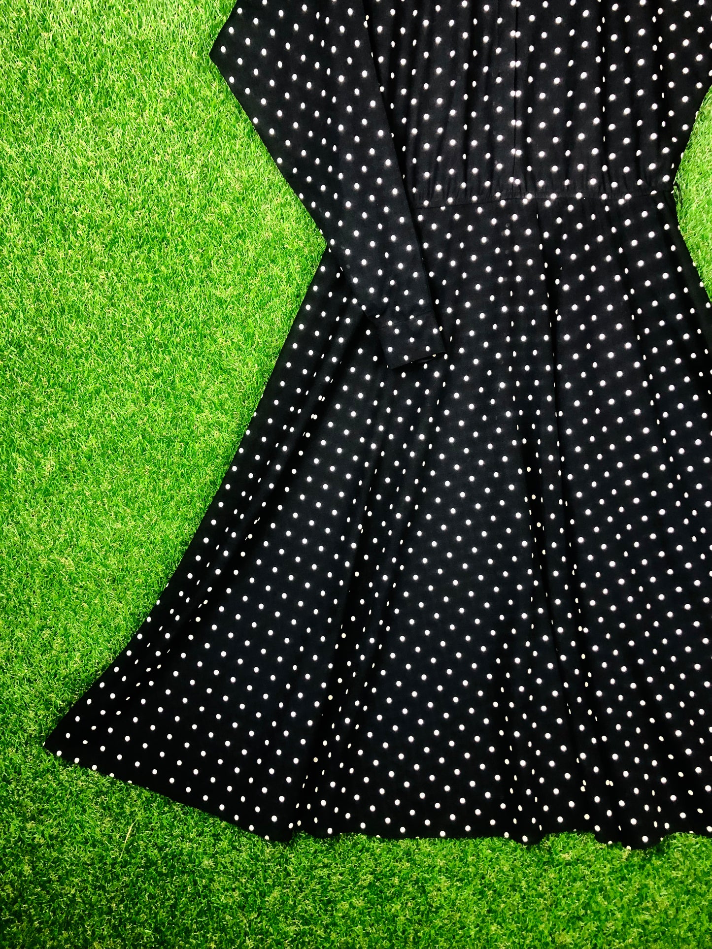 1980's Black and White Volup Polka Dress