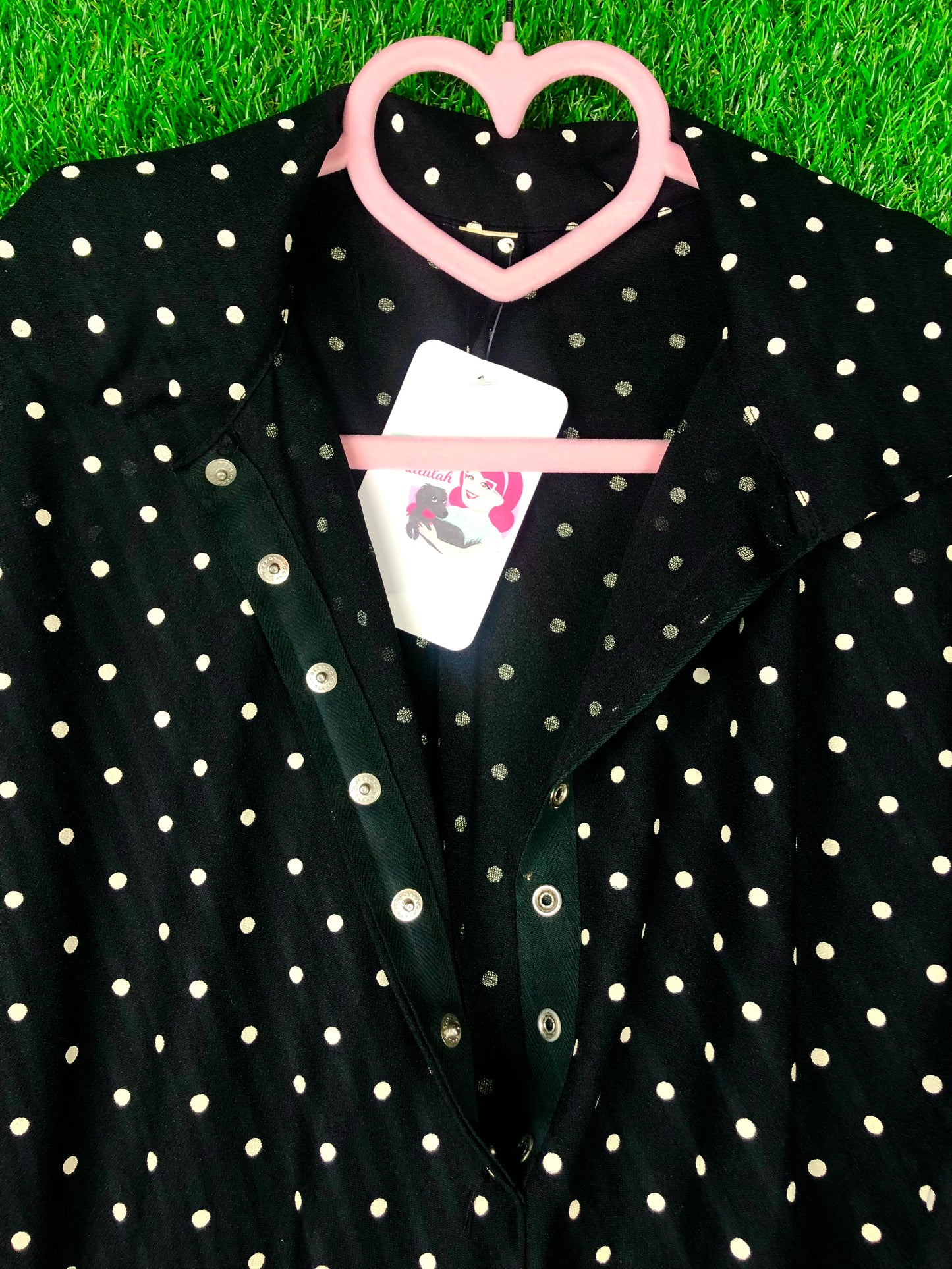 1980's Black and White Volup Polka Dress