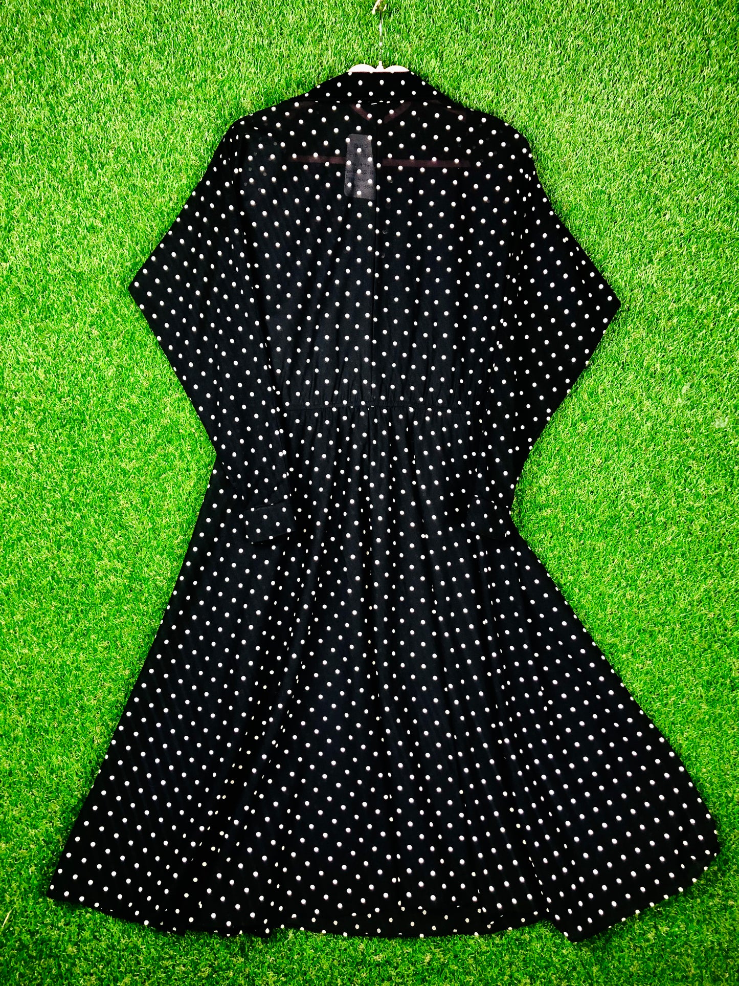 1980's Black and White Volup Polka Dress