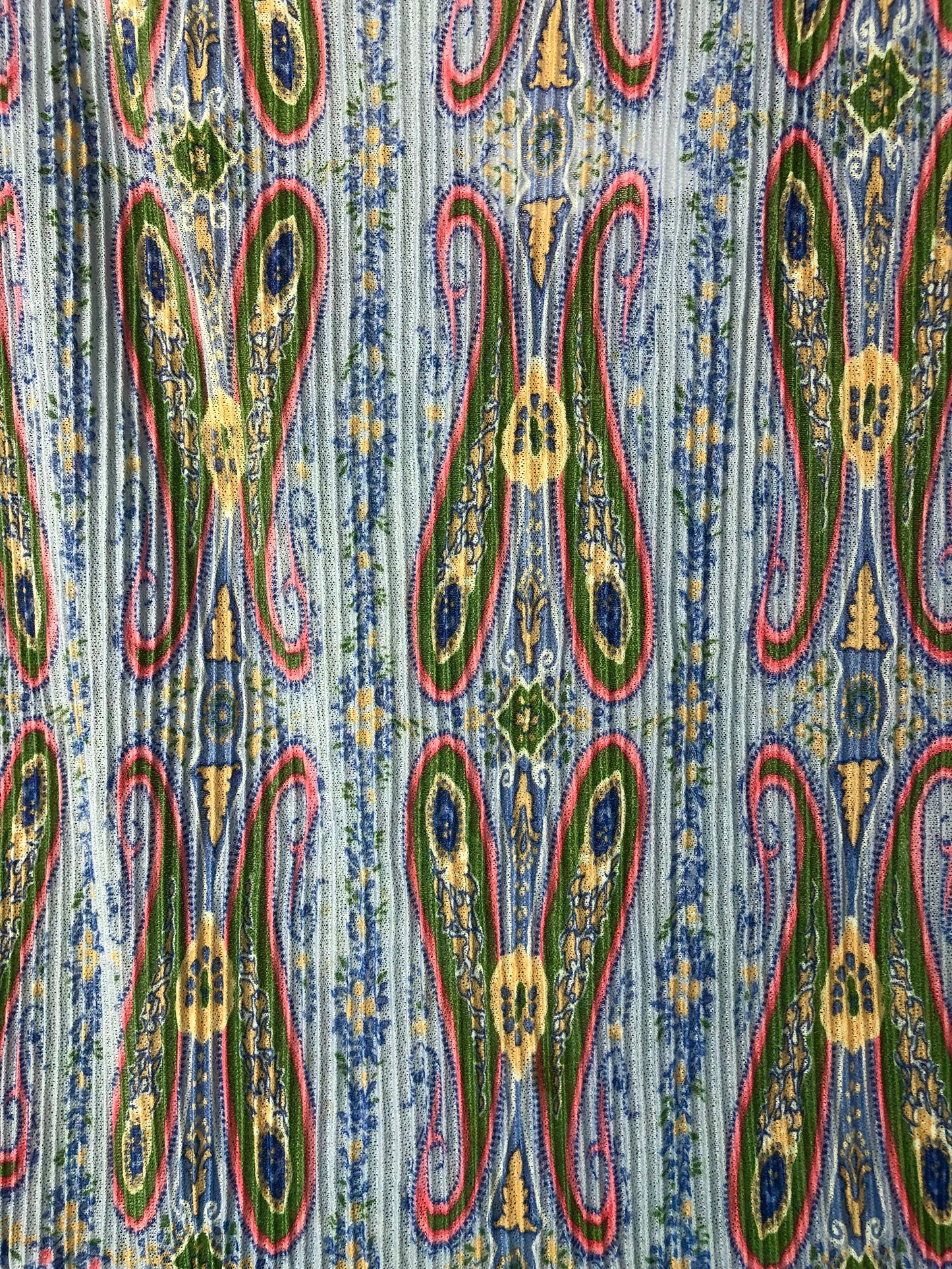 1970's Volup Floral "Butterfly" Print Blue Dress