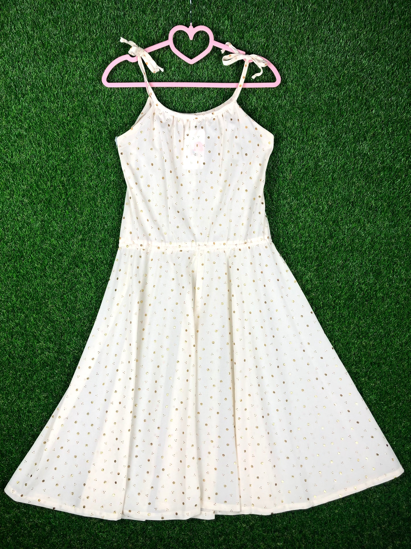 1970's Golden Disco Polka Dot Dress