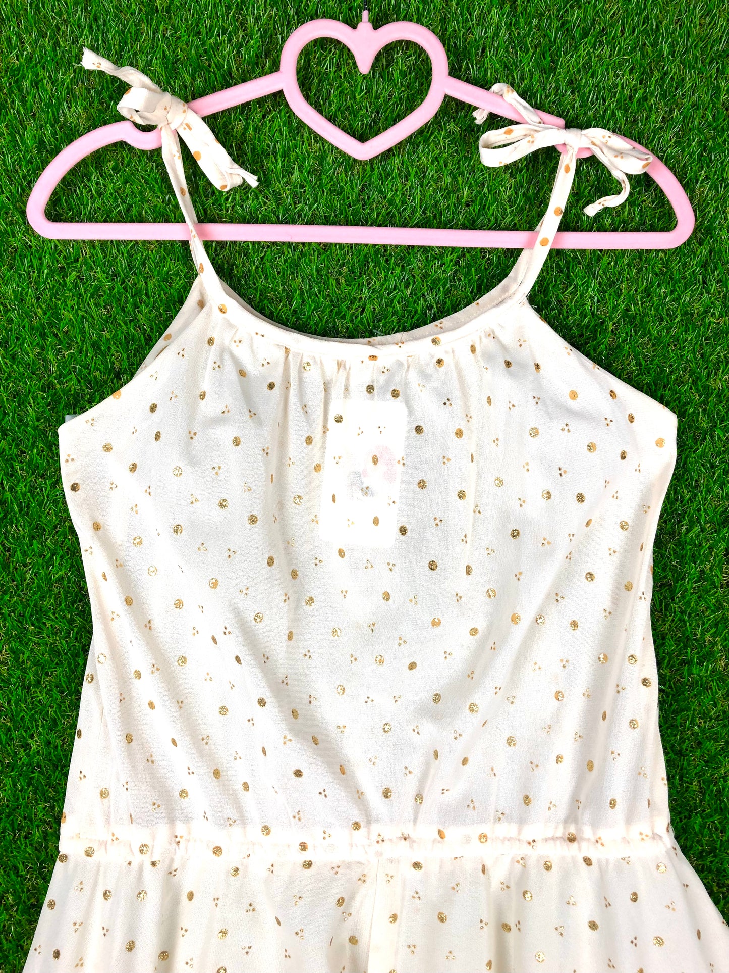 1970's Golden Disco Polka Dot Dress