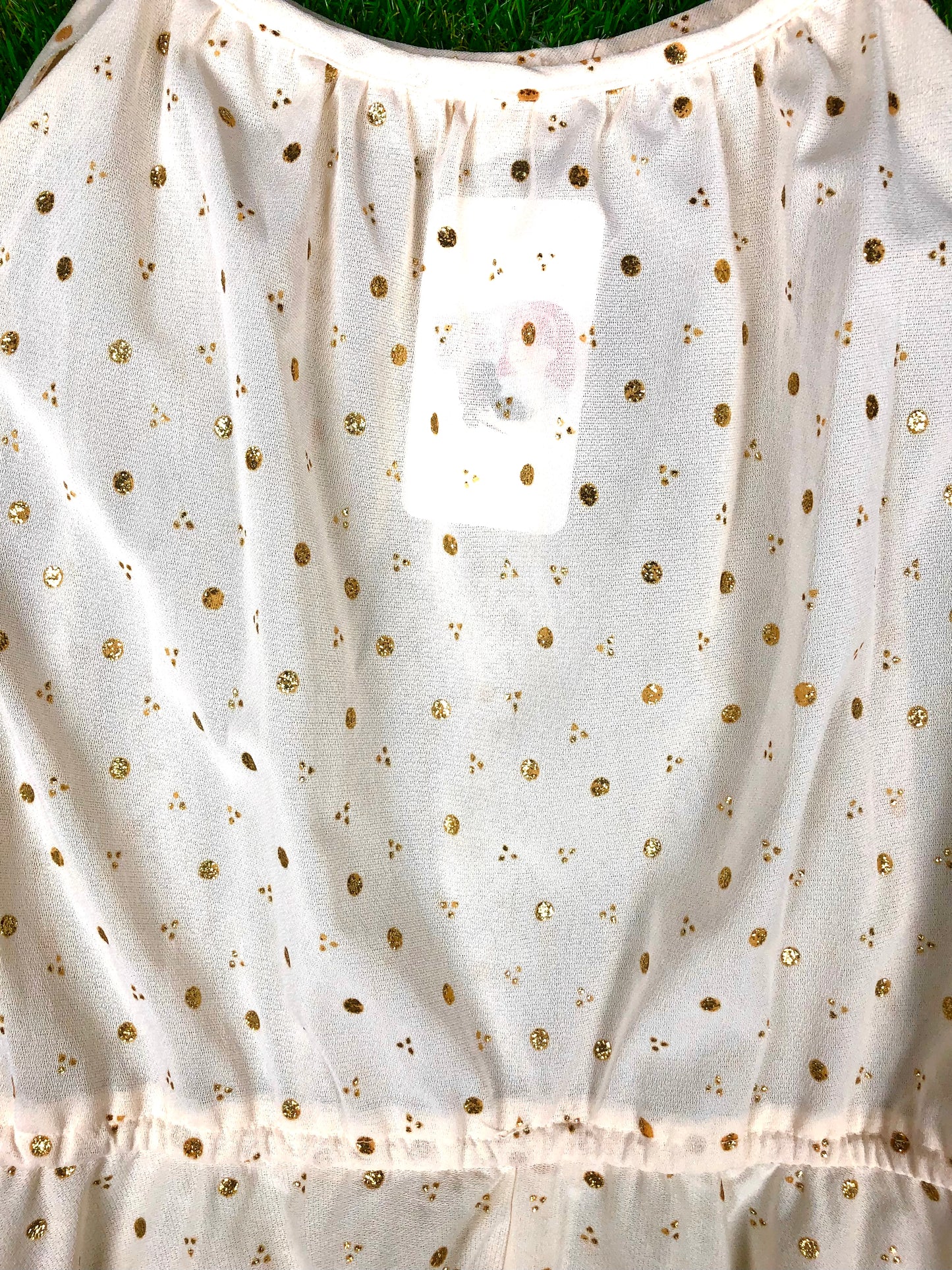 1970's Golden Disco Polka Dot Dress