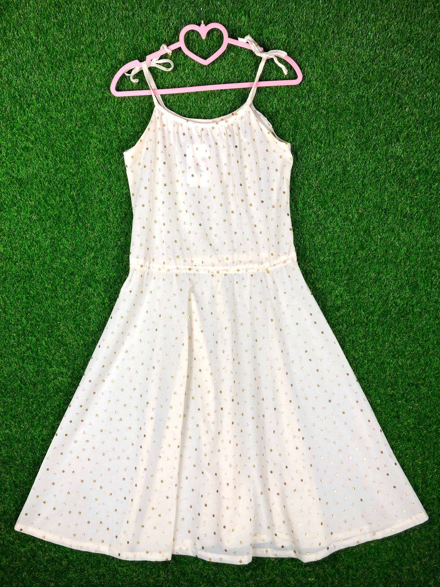 1970's Golden Disco Polka Dot Dress