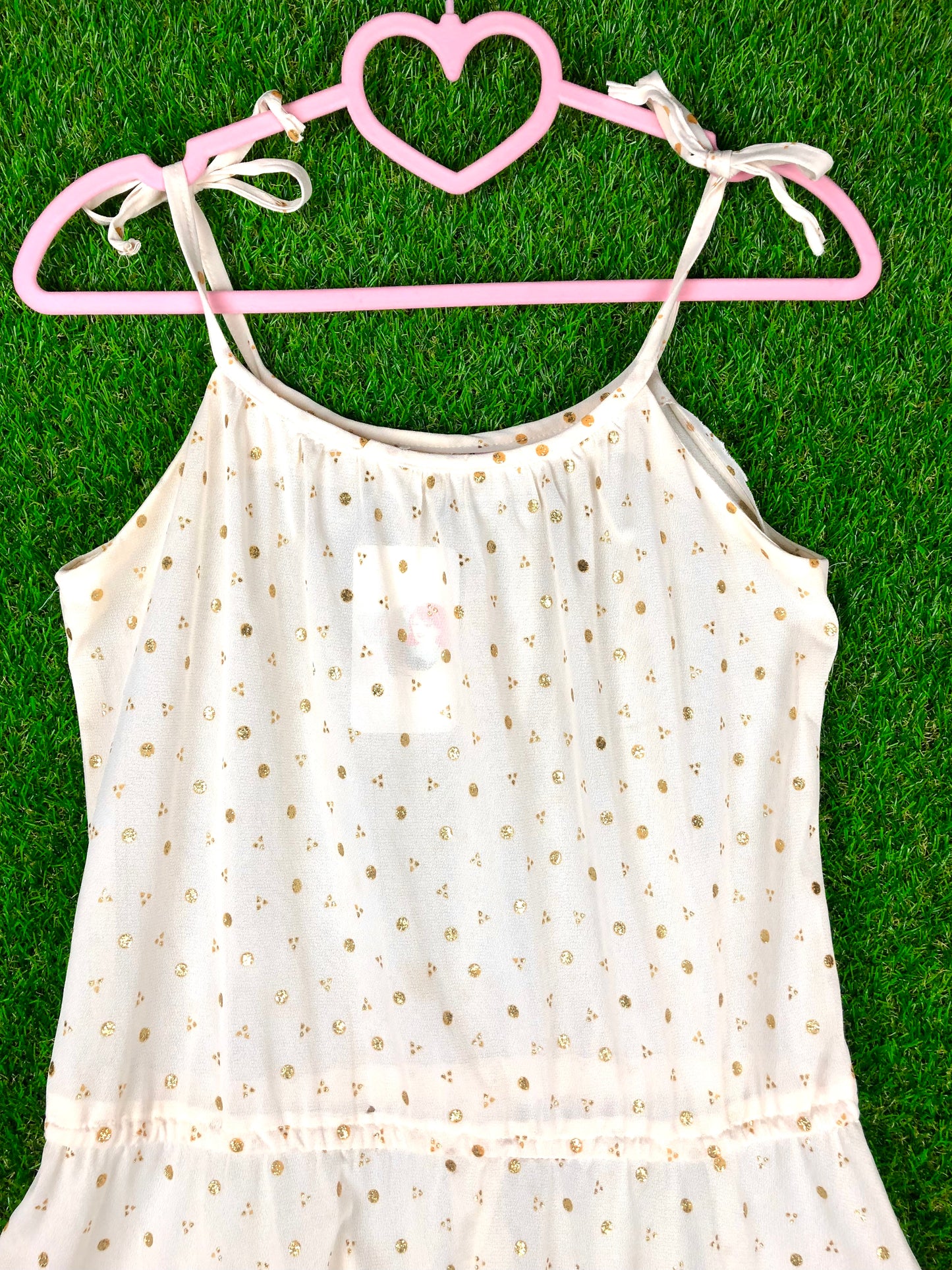1970's Golden Disco Polka Dot Dress