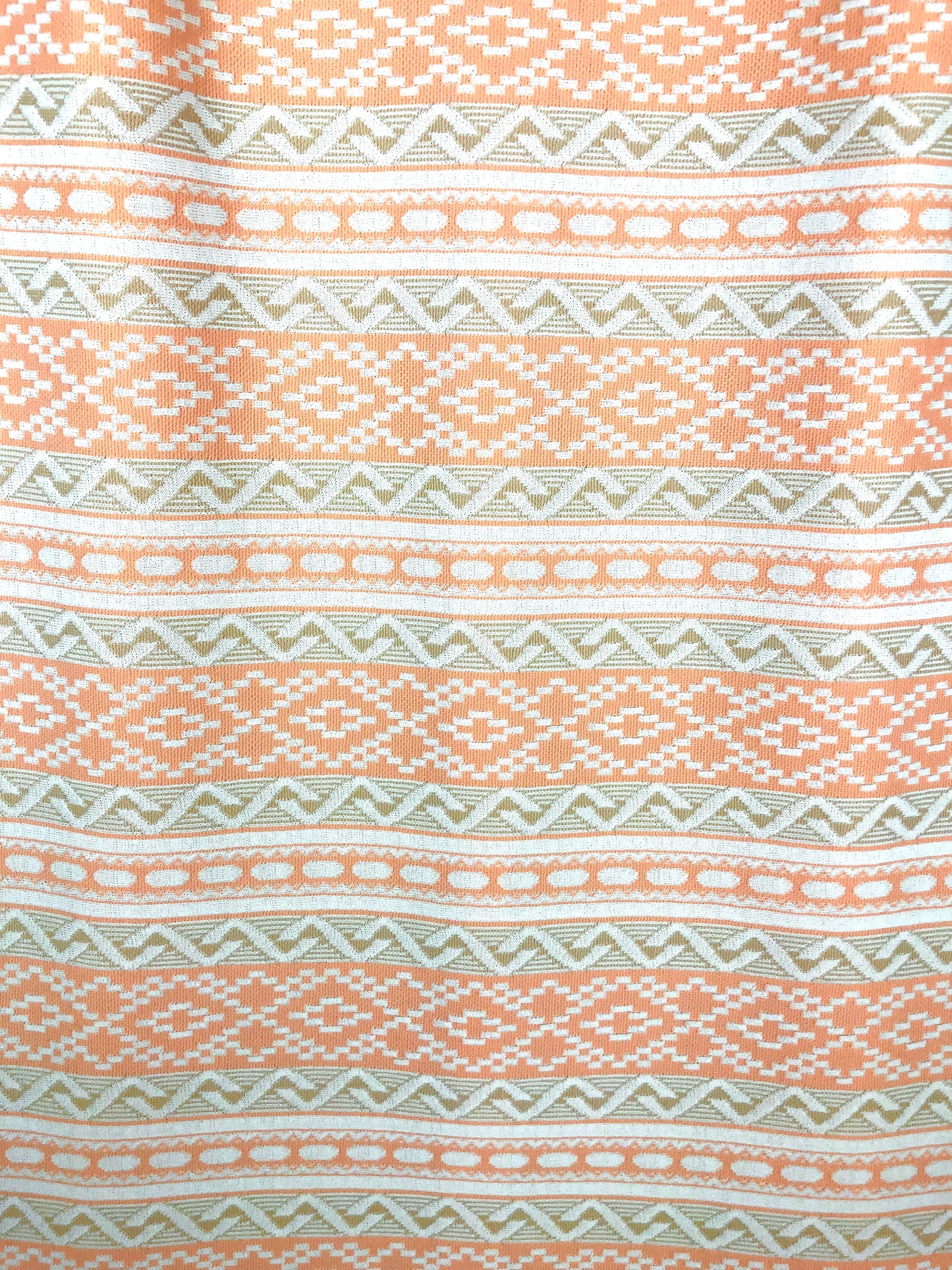 1970's Creamsicle Orange and White Southwest-Print Dress and Jacket Set
