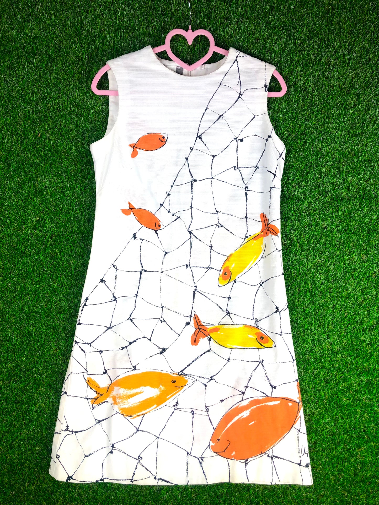 1960's Rare Designer VERA Fish Dress