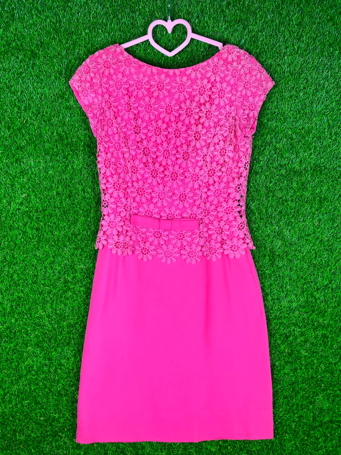 1950's Barbie Pink Daisy Lace Wiggle Dress