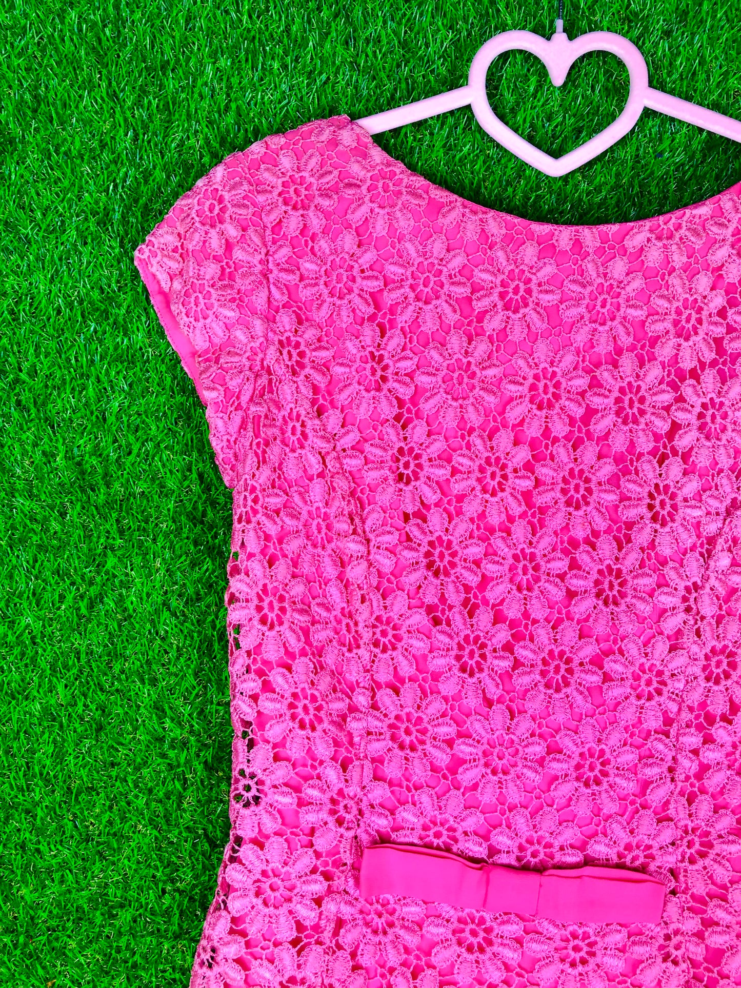 1950's Barbie Pink Daisy Lace Wiggle Dress