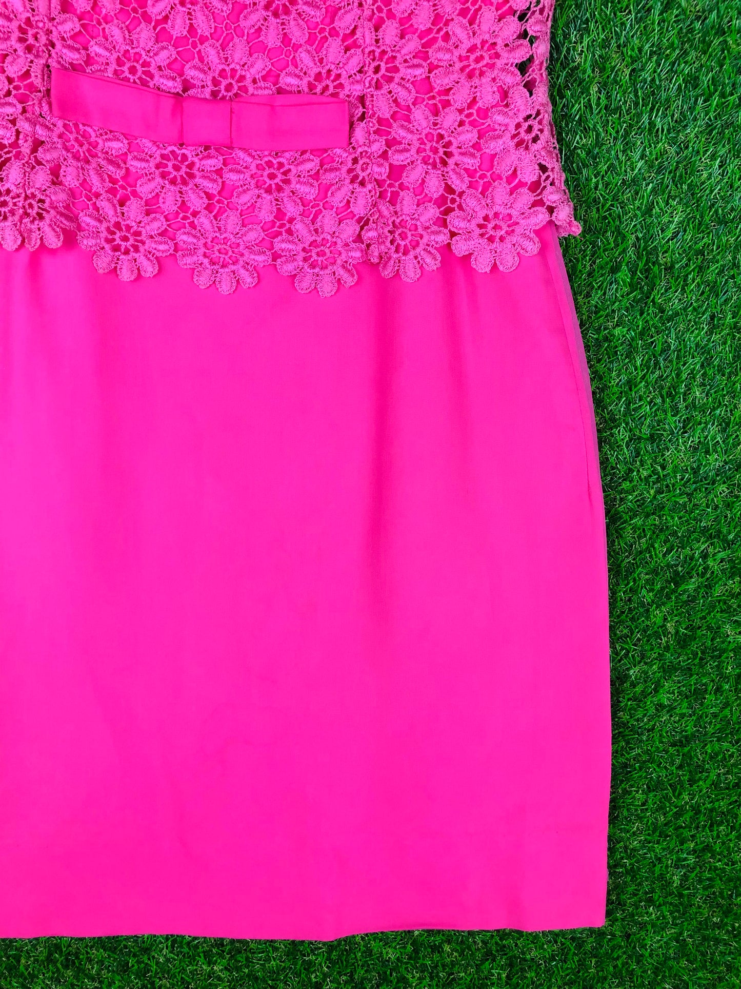 1950's Barbie Pink Daisy Lace Wiggle Dress