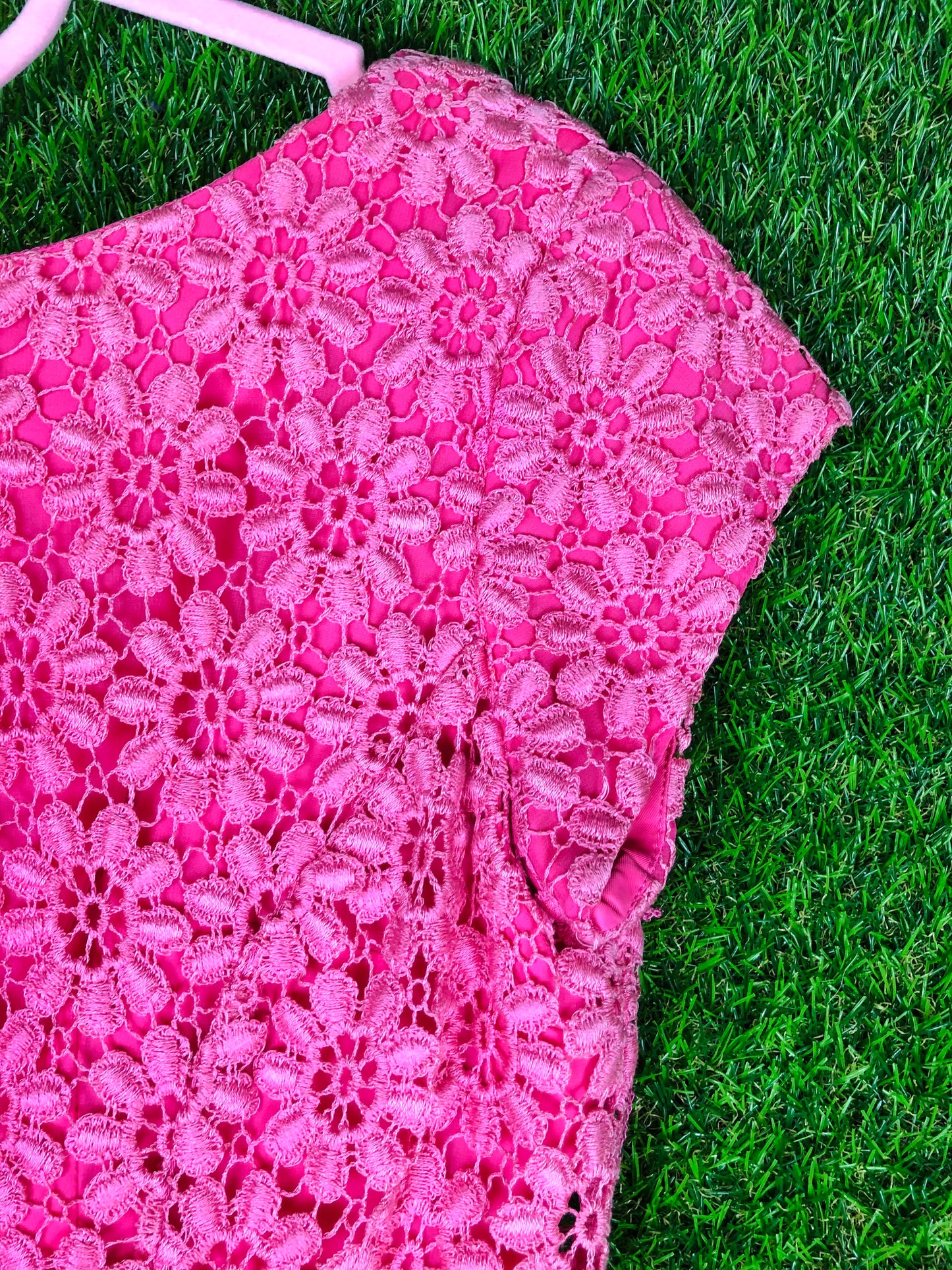 1950's Barbie Pink Daisy Lace Wiggle Dress