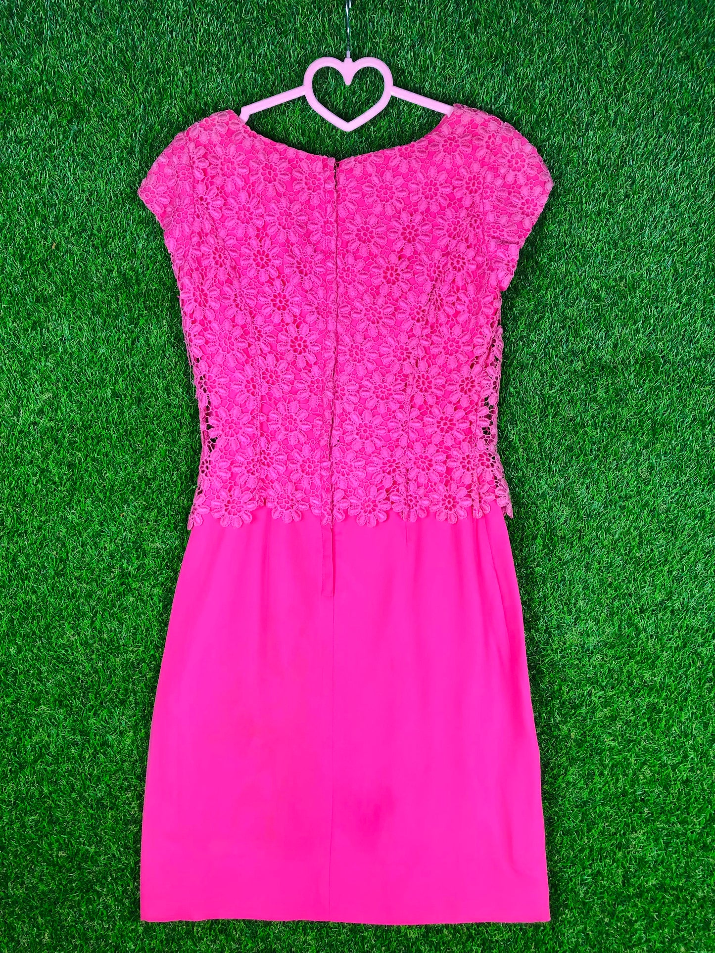 1950's Barbie Pink Daisy Lace Wiggle Dress