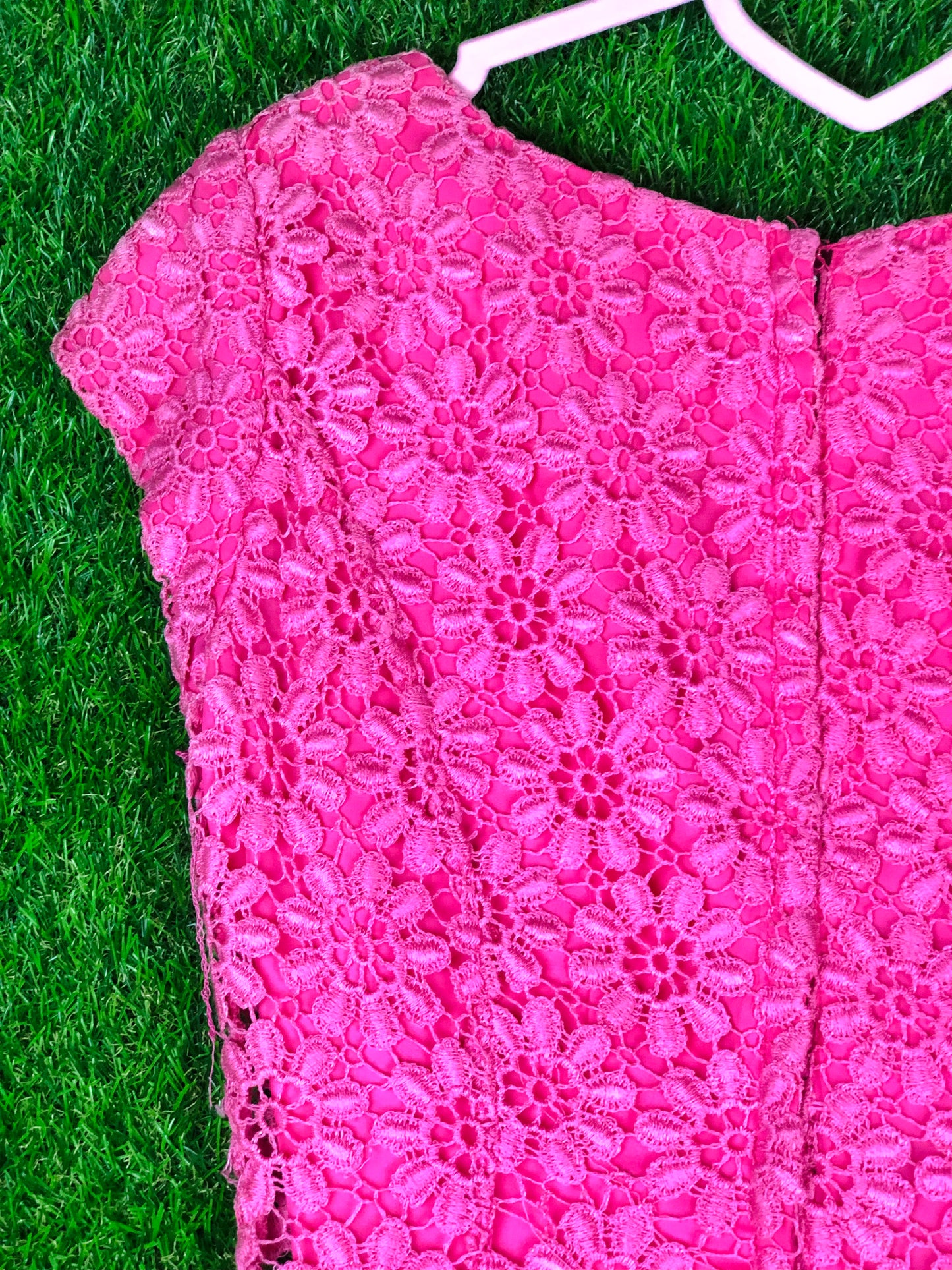 1950's Barbie Pink Daisy Lace Wiggle Dress
