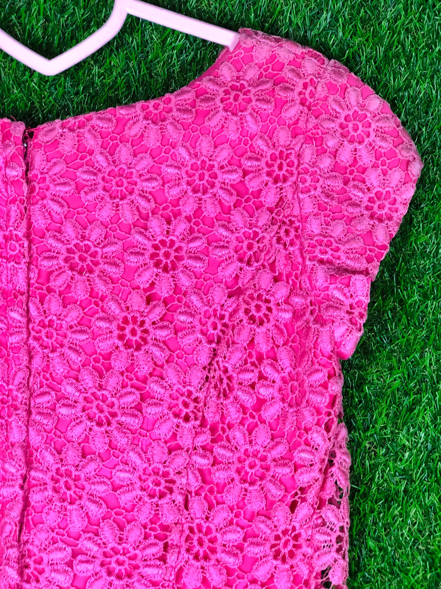 1950's Barbie Pink Daisy Lace Wiggle Dress