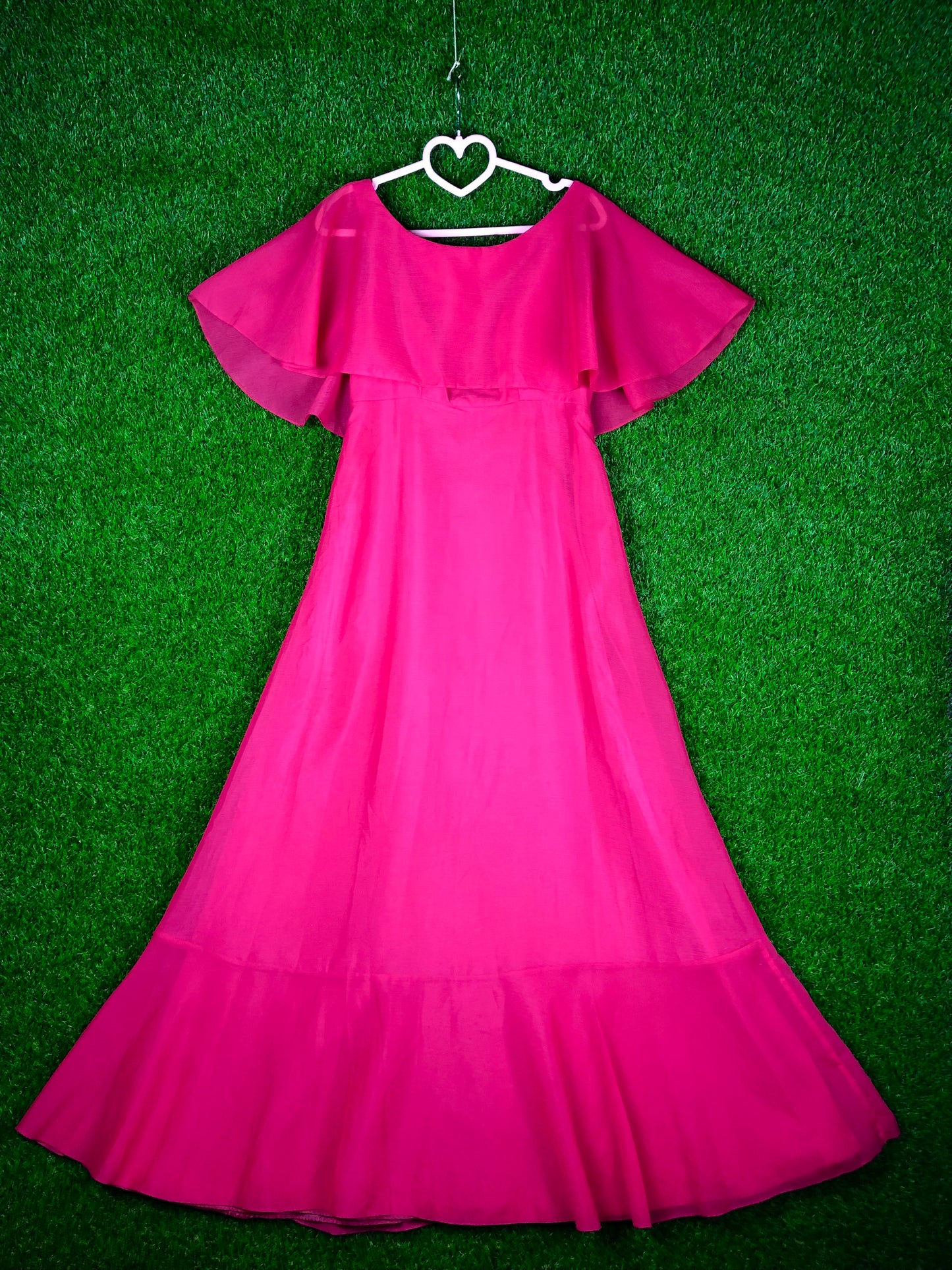 1970's Fabulous Fuschia Pink Maxi Dress