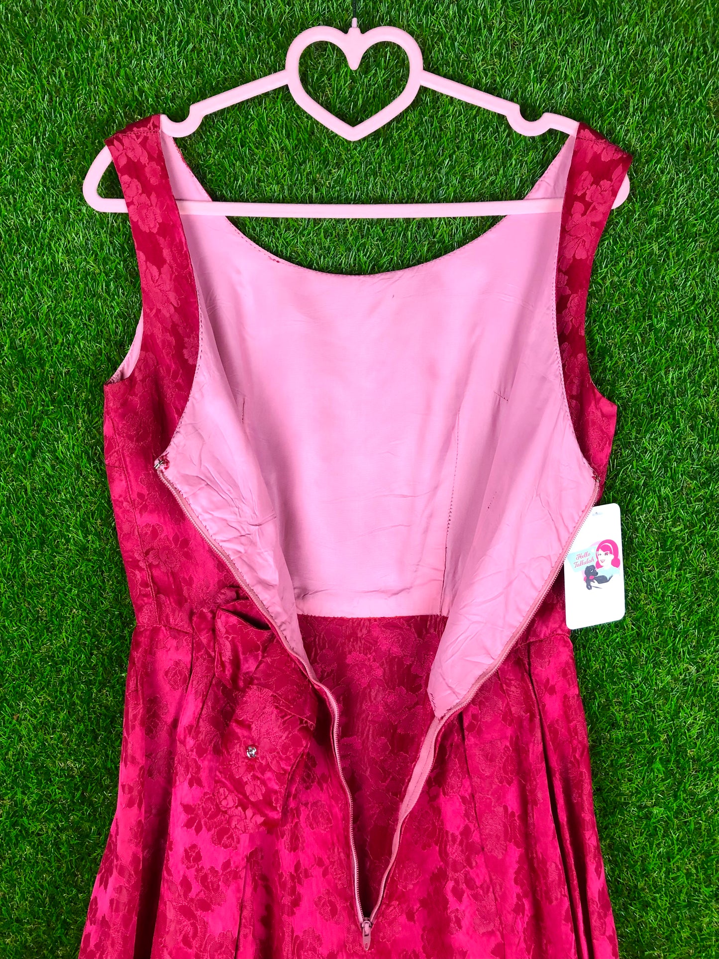 1960's Fuchsia Pink Pleated Party Dress