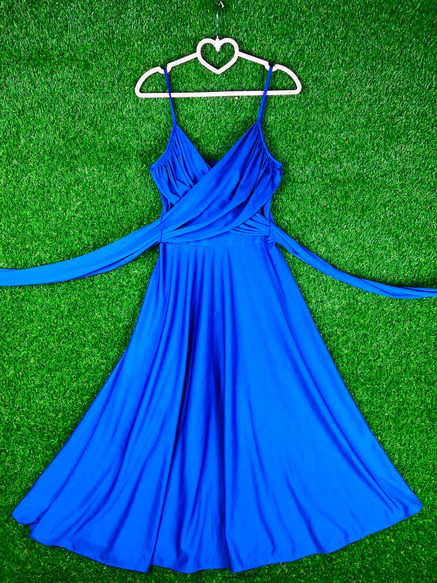 1970's Sexy Vibrant Blue Party Dress
