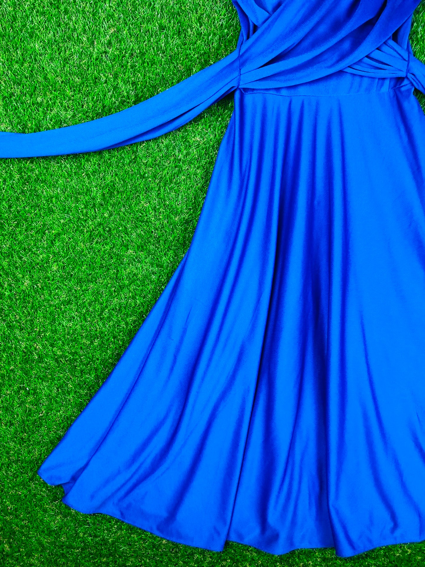 1970's Sexy Vibrant Blue Party Dress