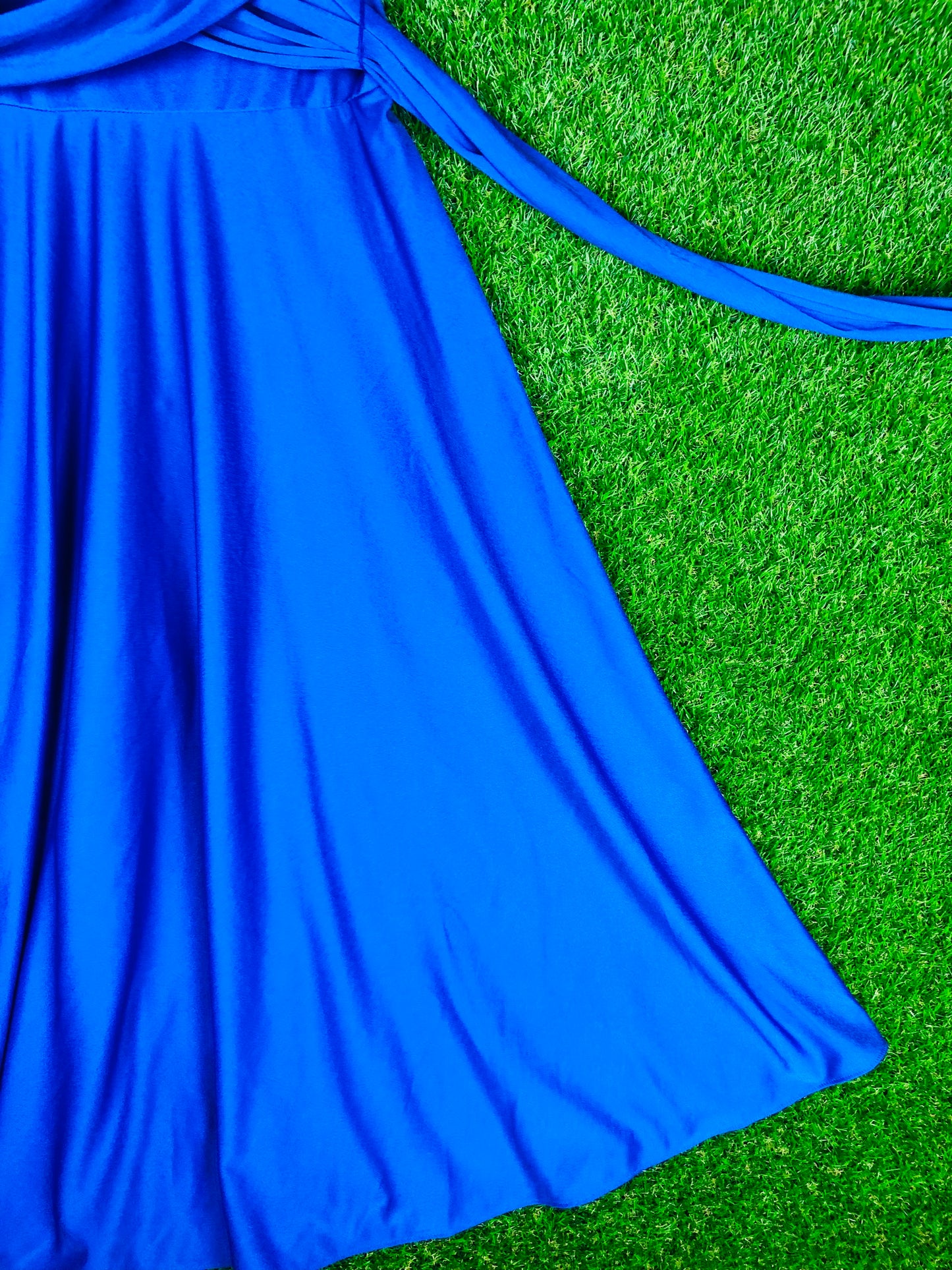 1970's Sexy Vibrant Blue Party Dress