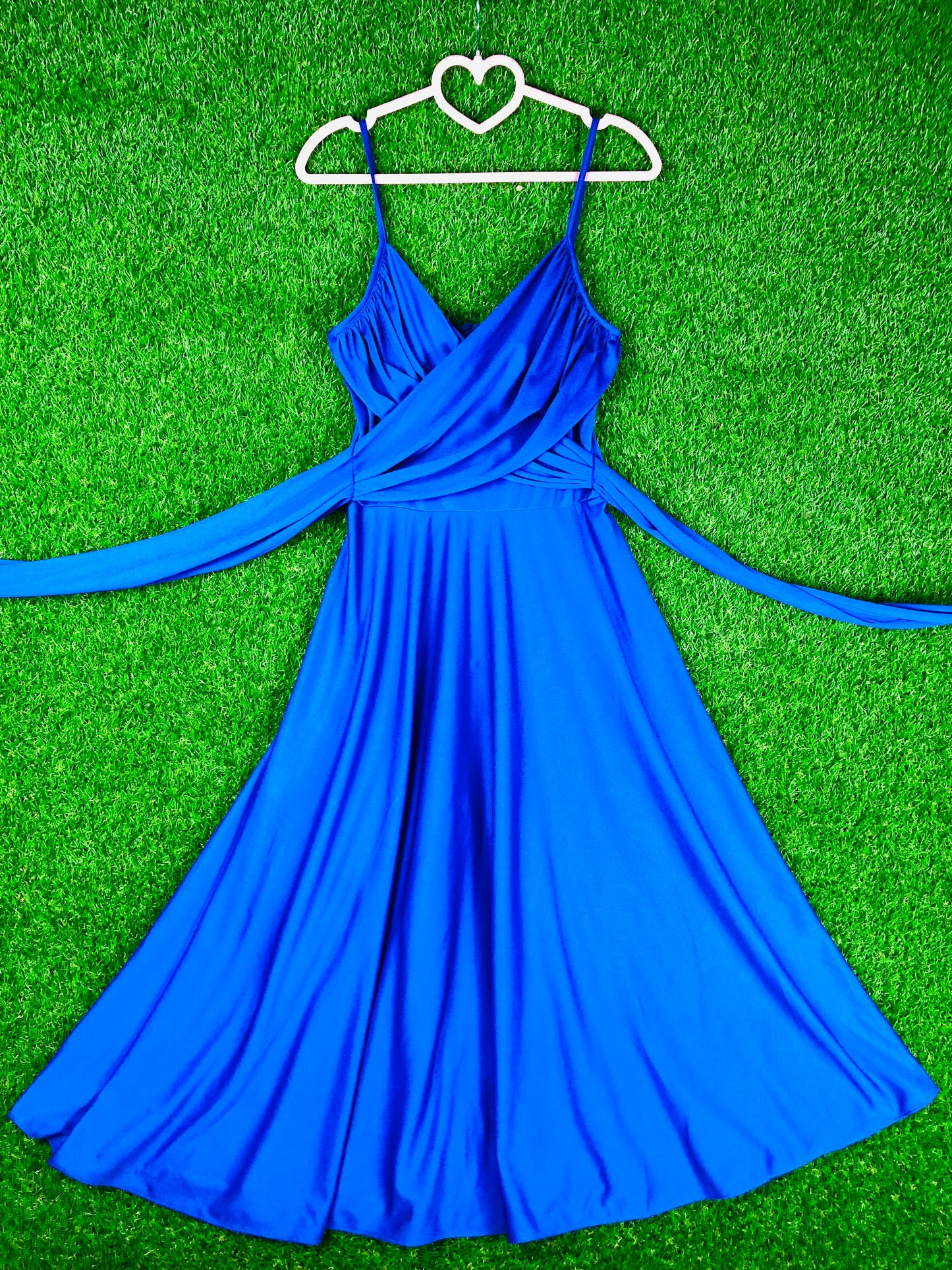1970's Sexy Vibrant Blue Party Dress
