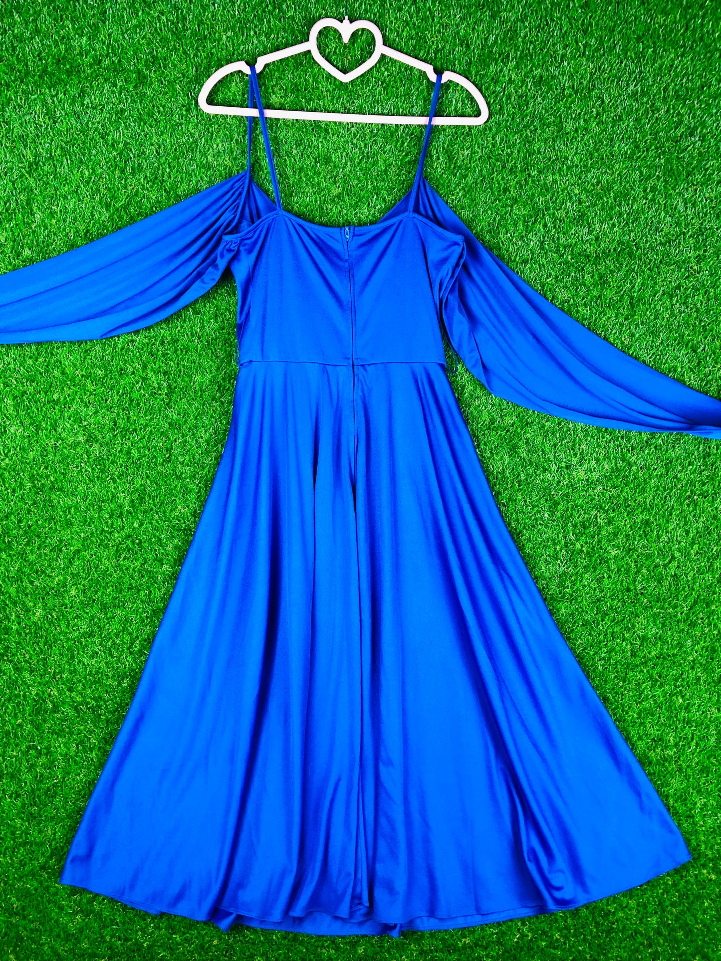 1970's Sexy Vibrant Blue Party Dress