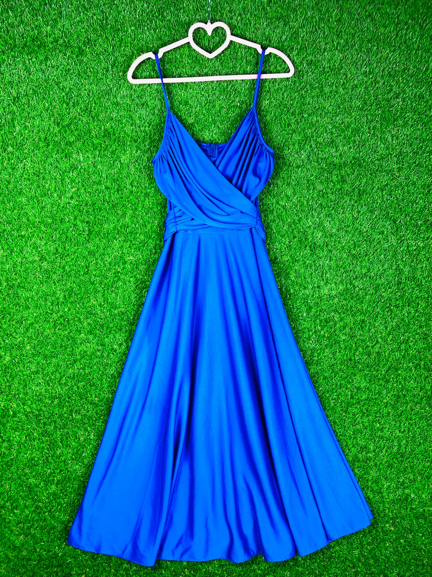 1970's Sexy Vibrant Blue Party Dress