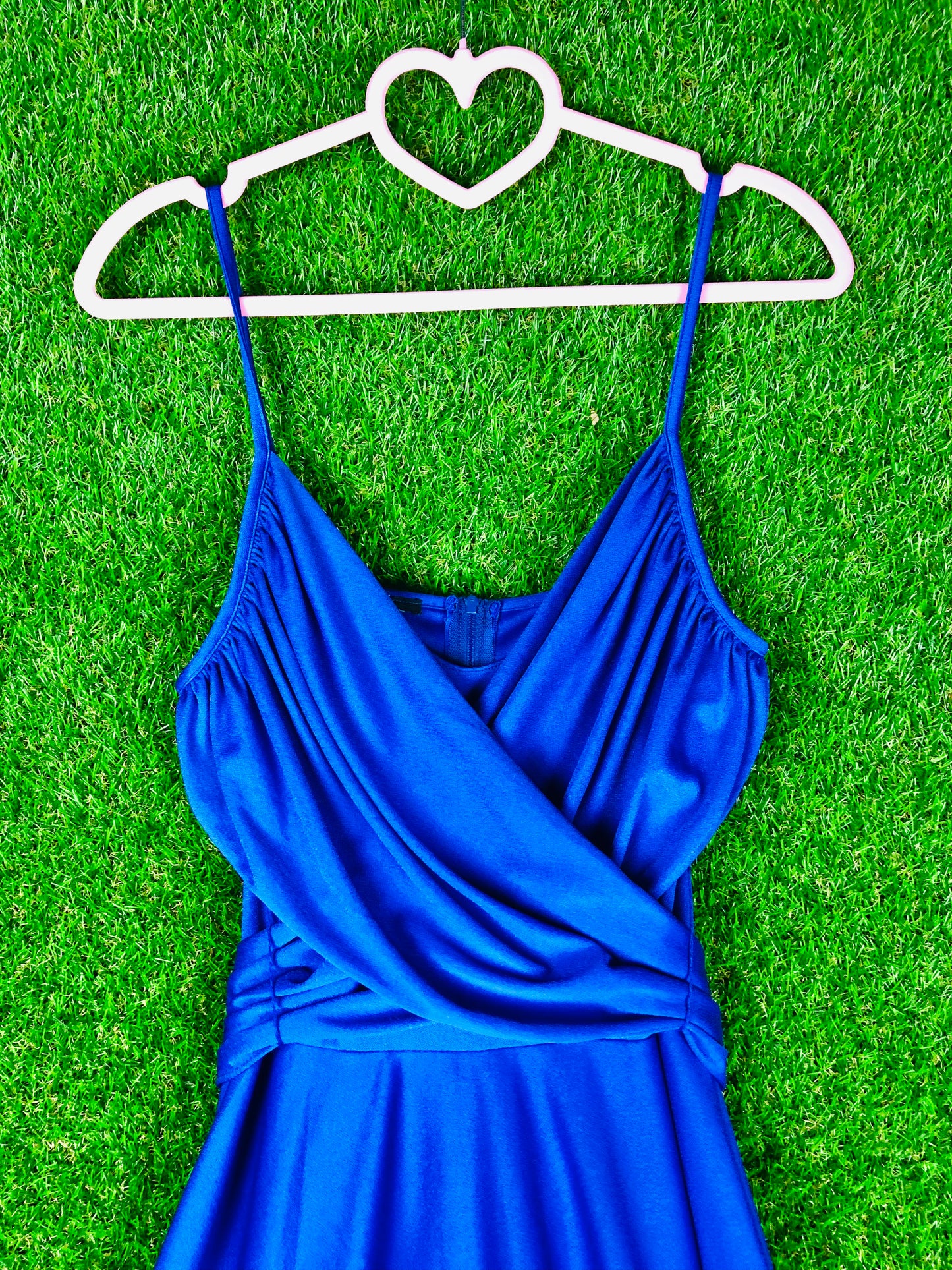 1970's Sexy Vibrant Blue Party Dress