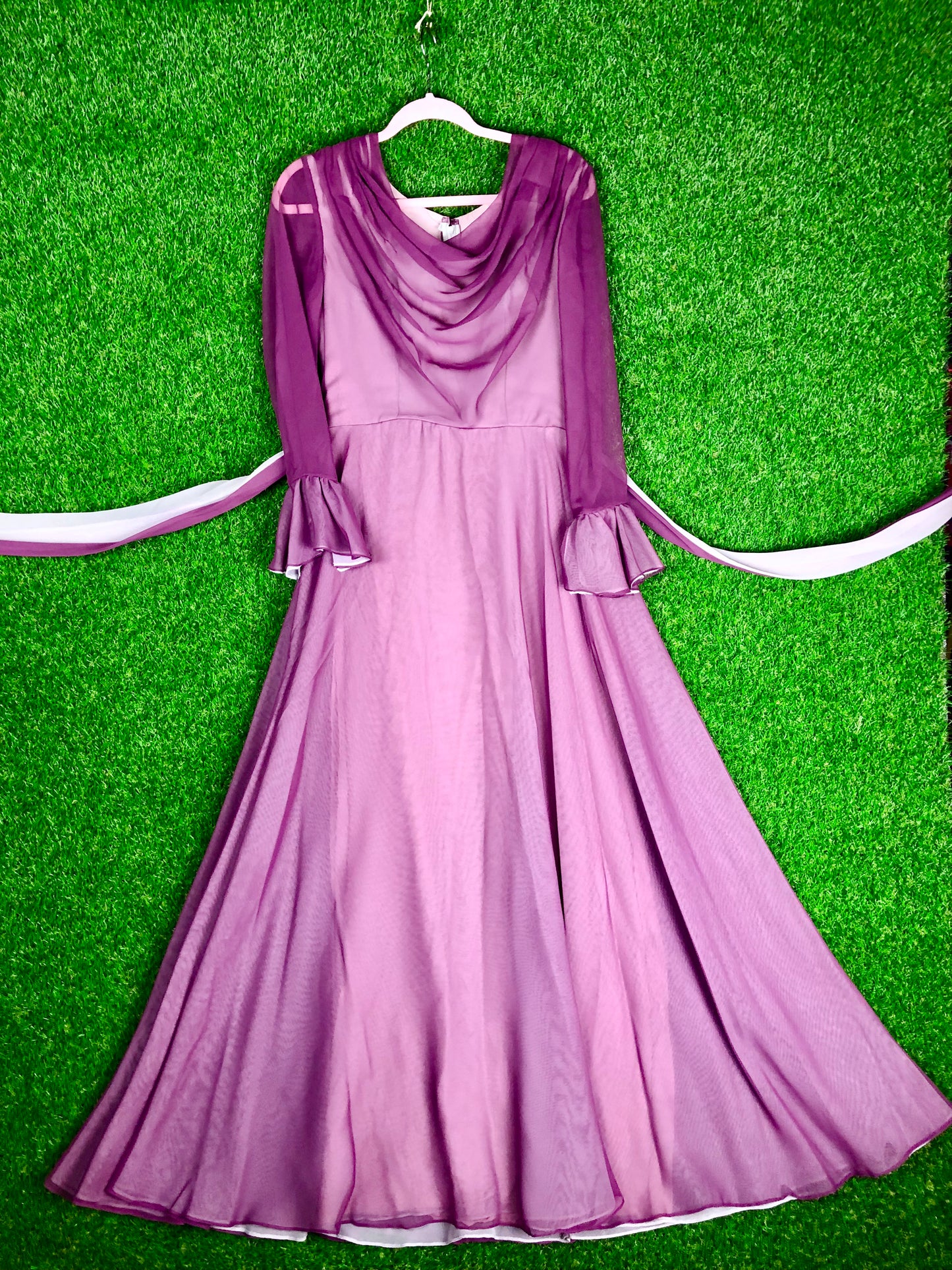 1970's Fancy Plum-Colored Gown