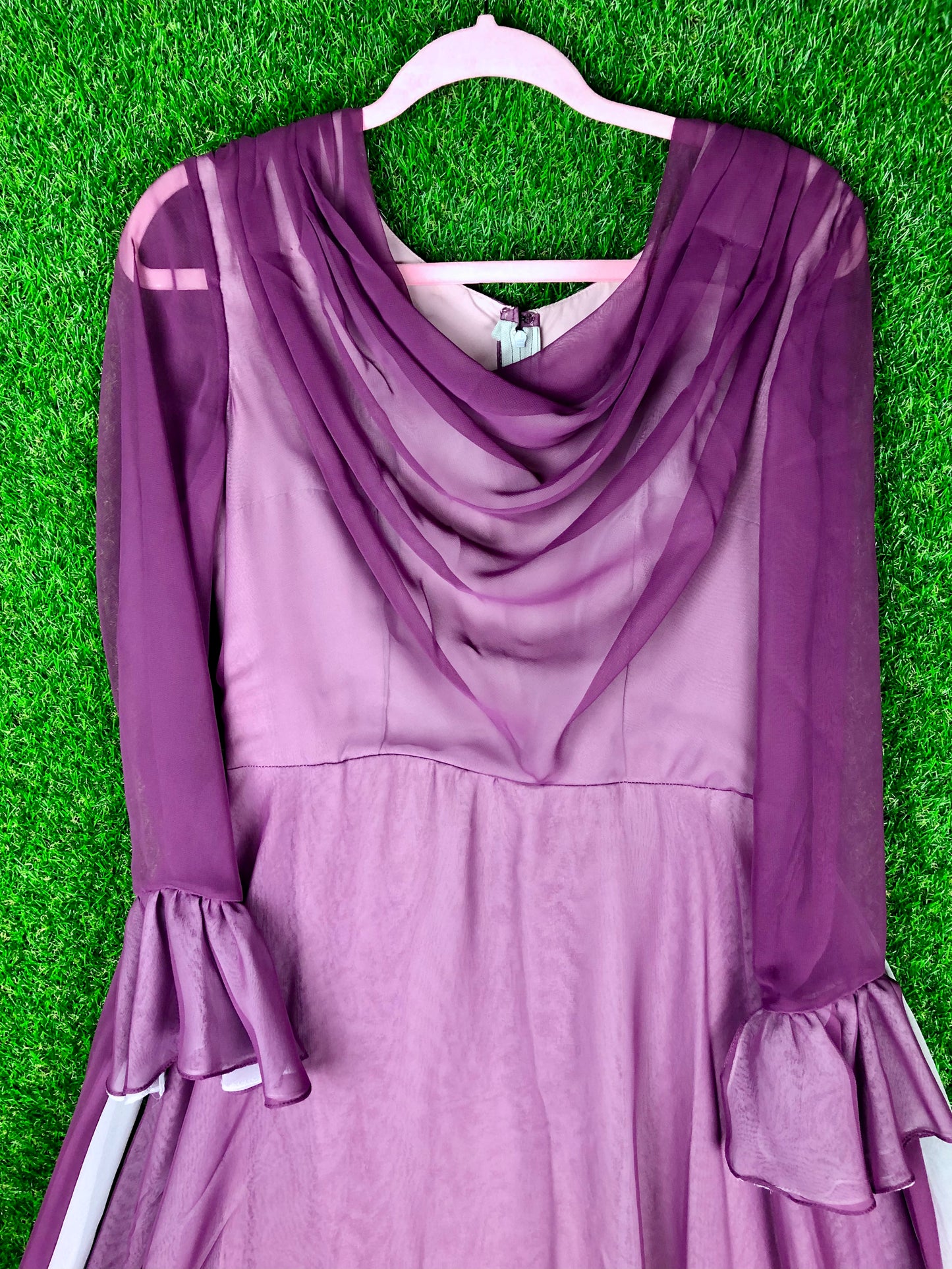 1970's Fancy Plum-Colored Gown