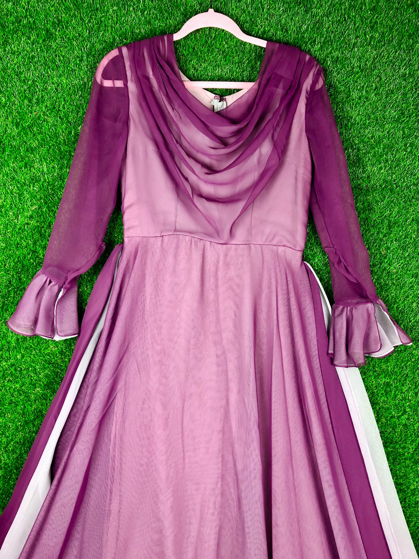 1970's Fancy Plum-Colored Gown