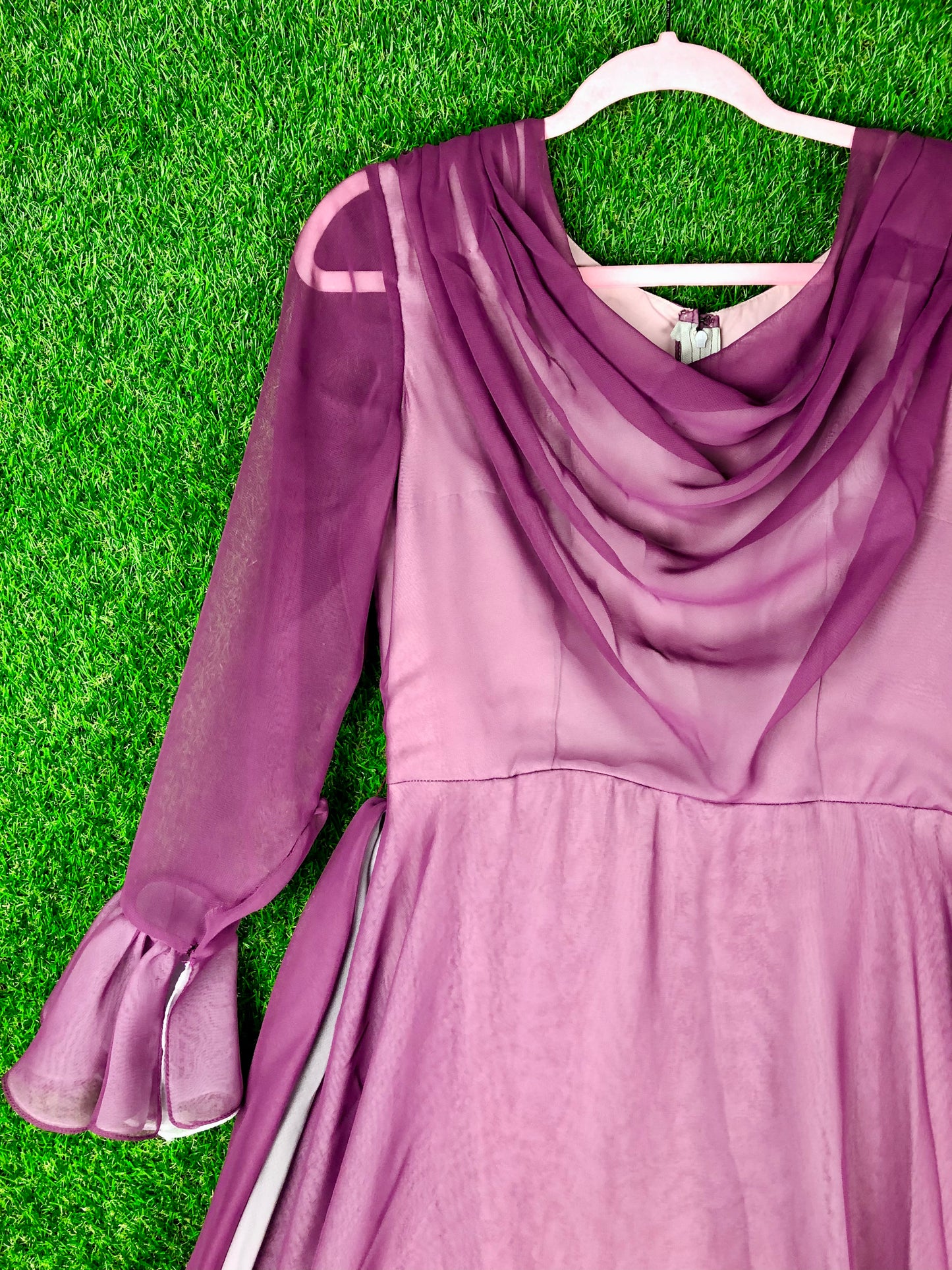 1970's Fancy Plum-Colored Gown