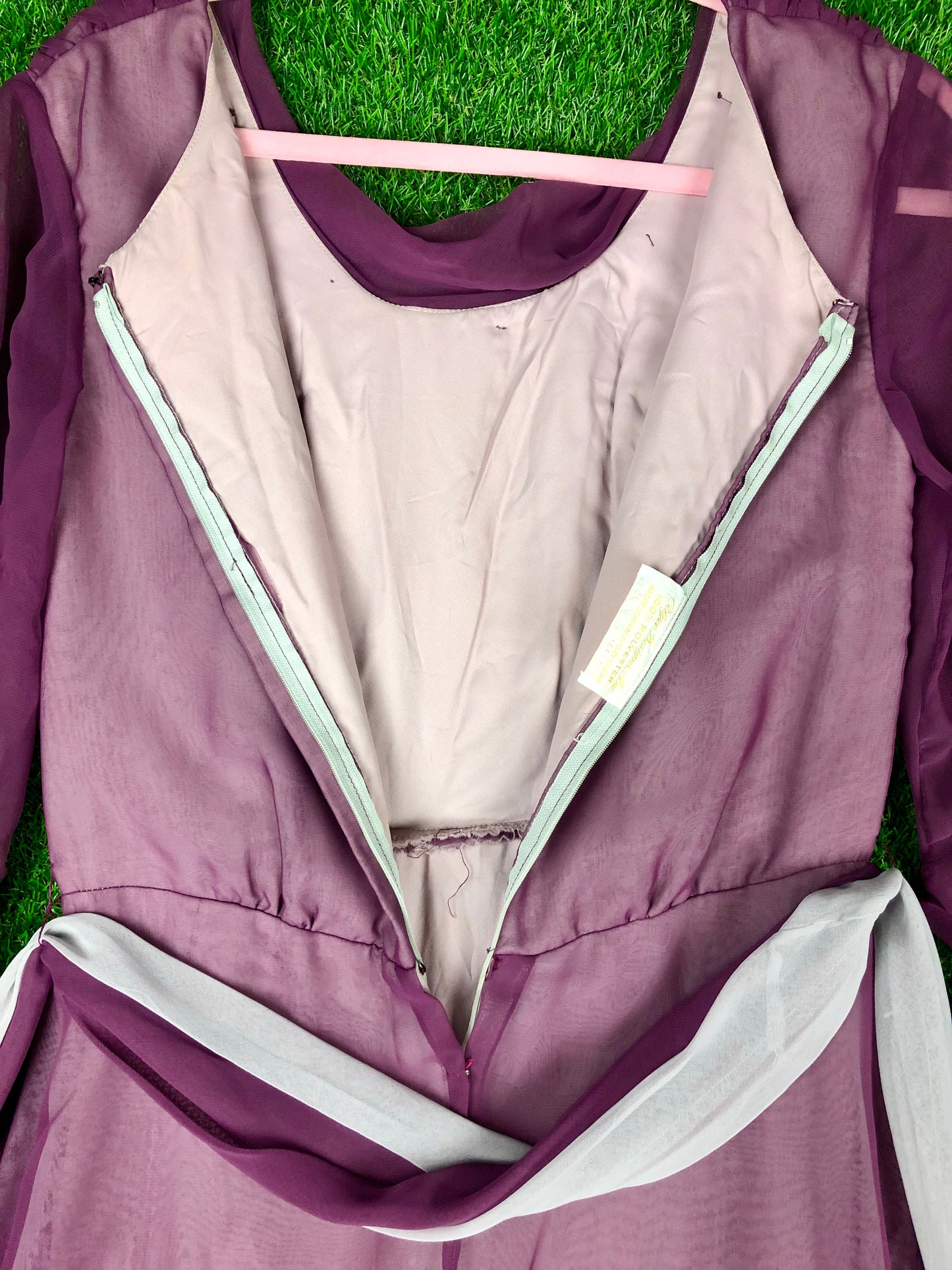 1970's Fancy Plum-Colored Gown