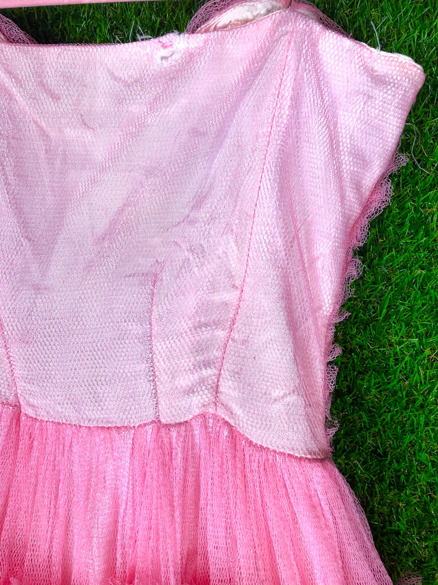 1950's Barbie Pink Tulle Party Dress With Sweetheart Neckline