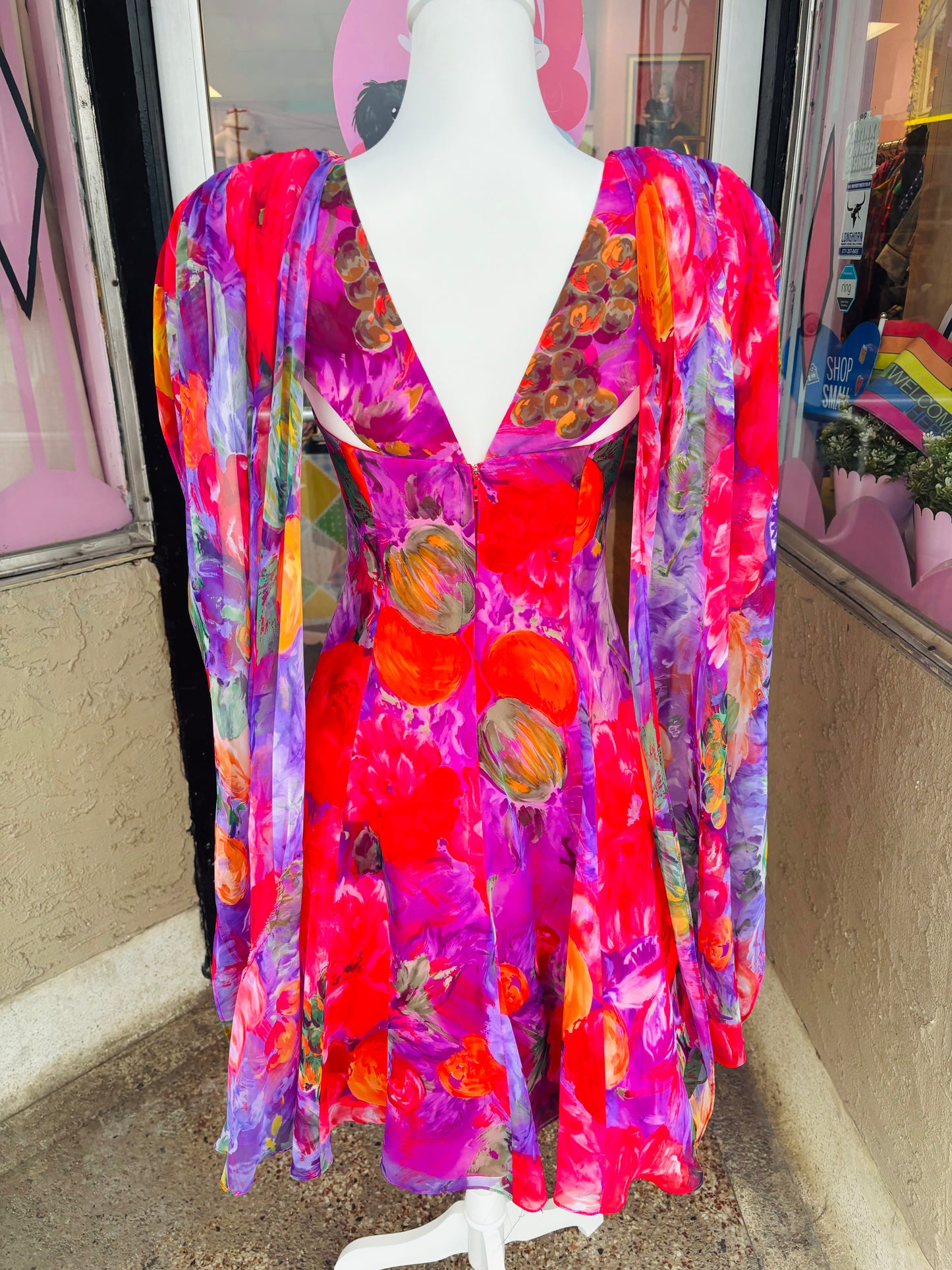 1990's Colorful Designer Tadashi Shoji Dress