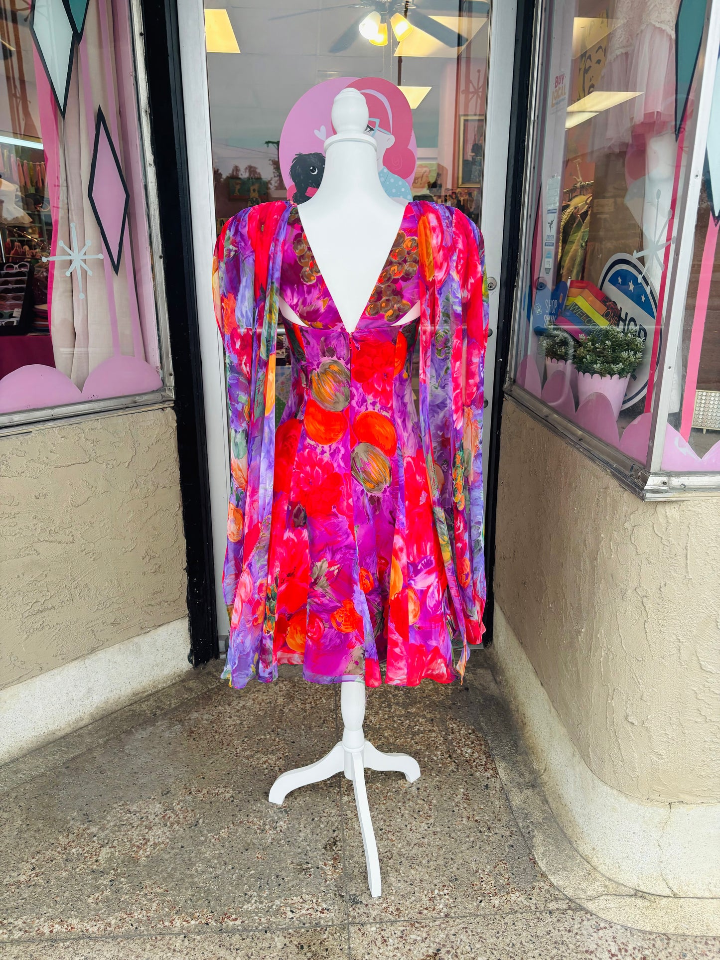 1990's Colorful Designer Tadashi Shoji Dress