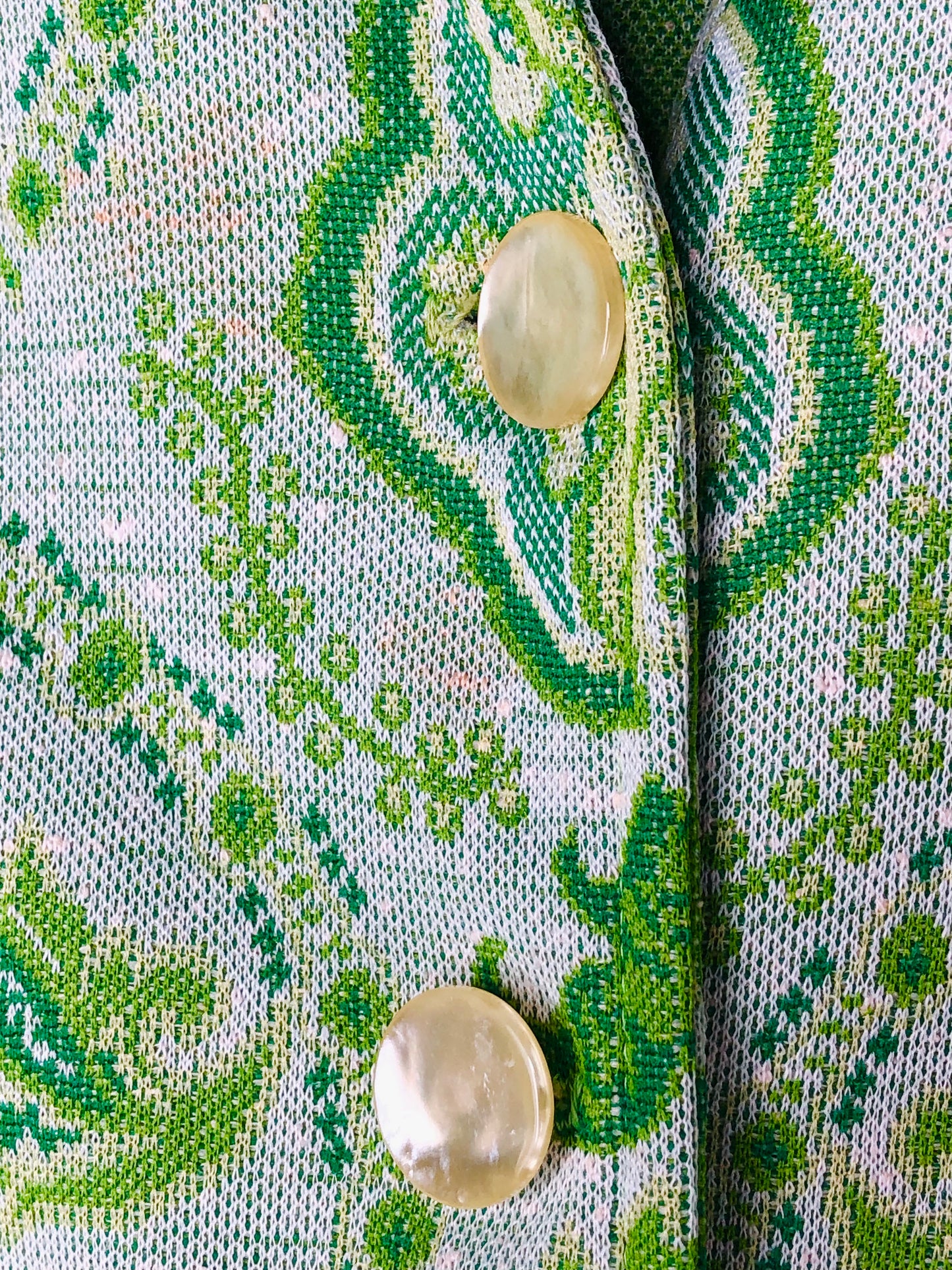1970's Volup Green Paisley Dress