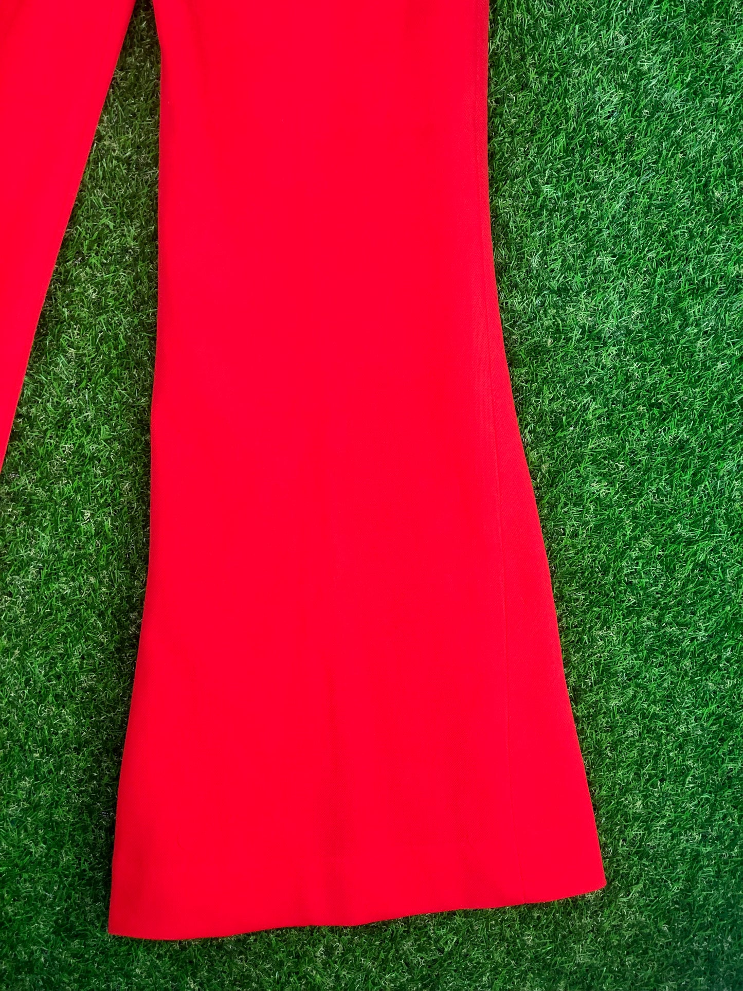 1970's Tomato Red Bellbottoms With Front Slits