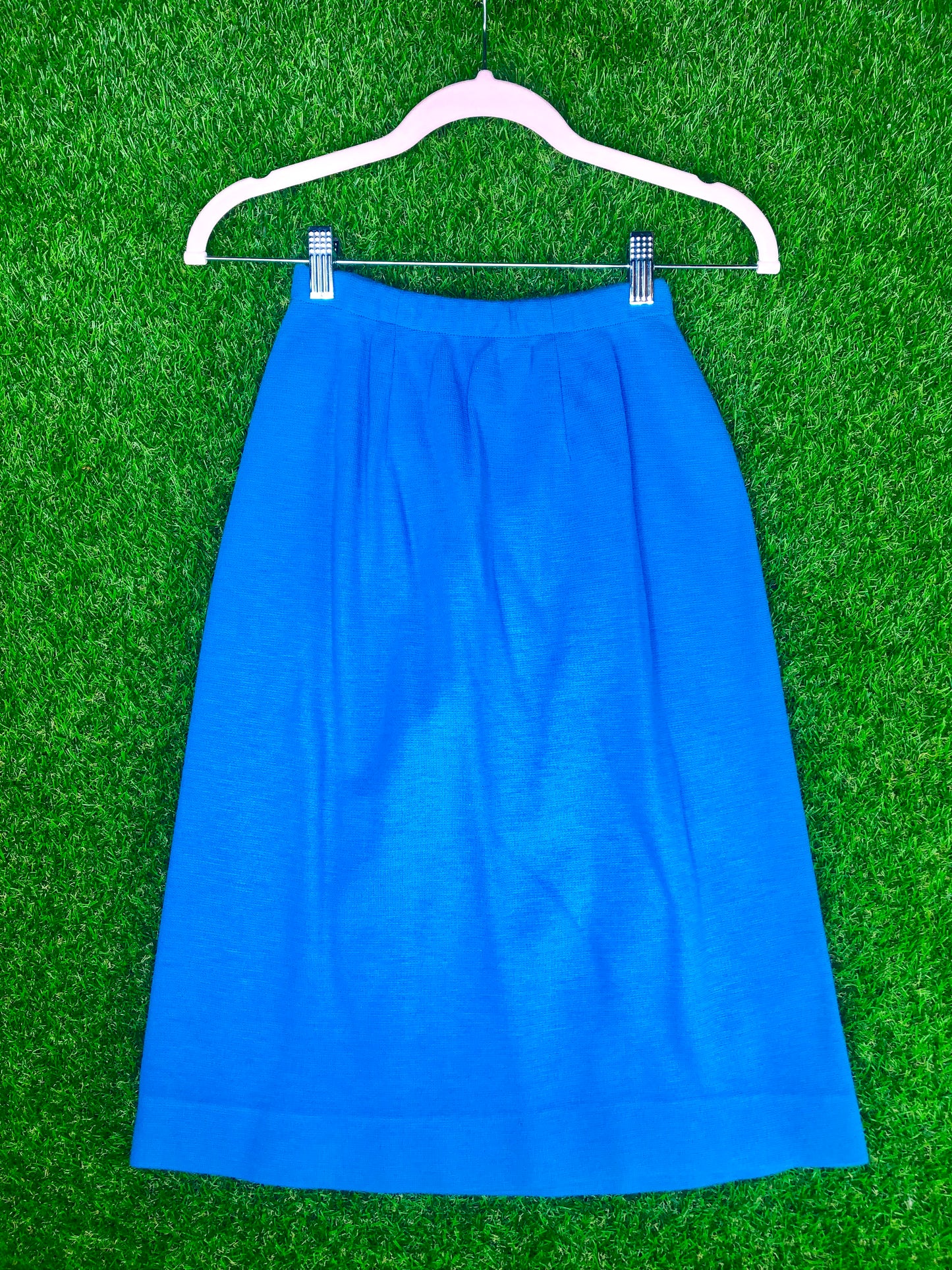 1960's Mary Tyler Moor Sky-Blue Top and Skirt Set