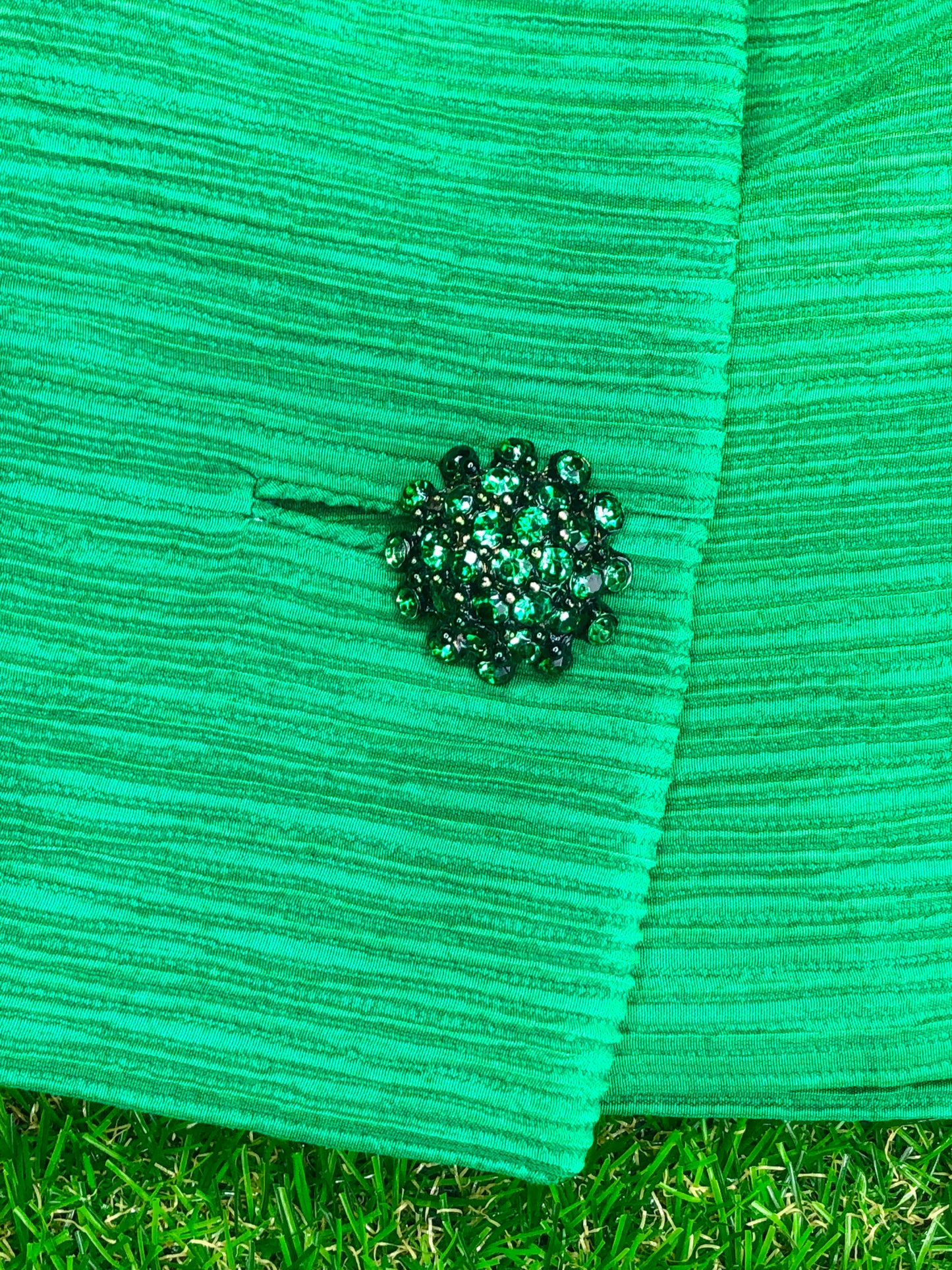 1960's Stylish Green Skirt and Jacket Suit With Ornamental Buttons