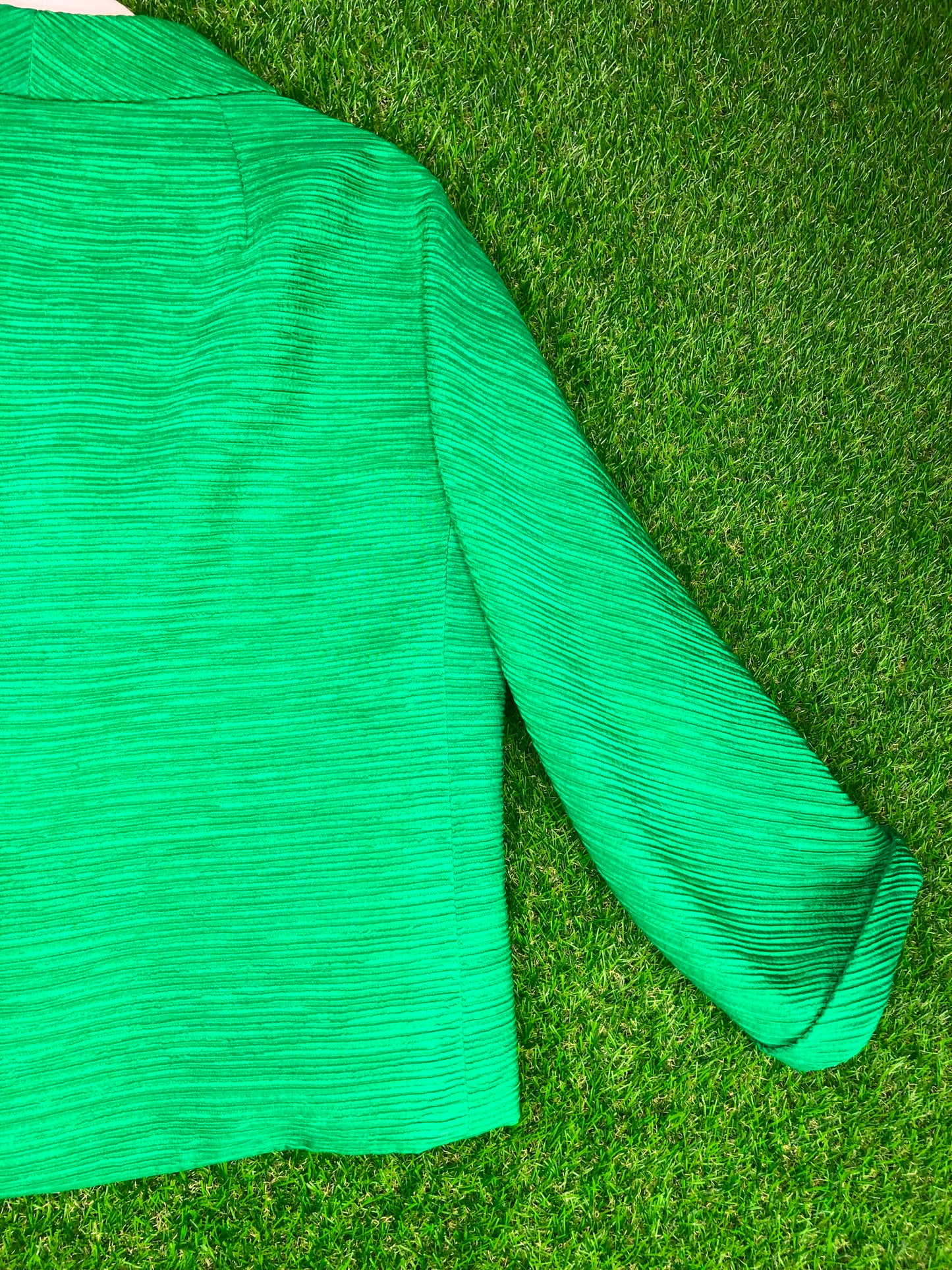 1960's Stylish Green Skirt and Jacket Suit With Ornamental Buttons