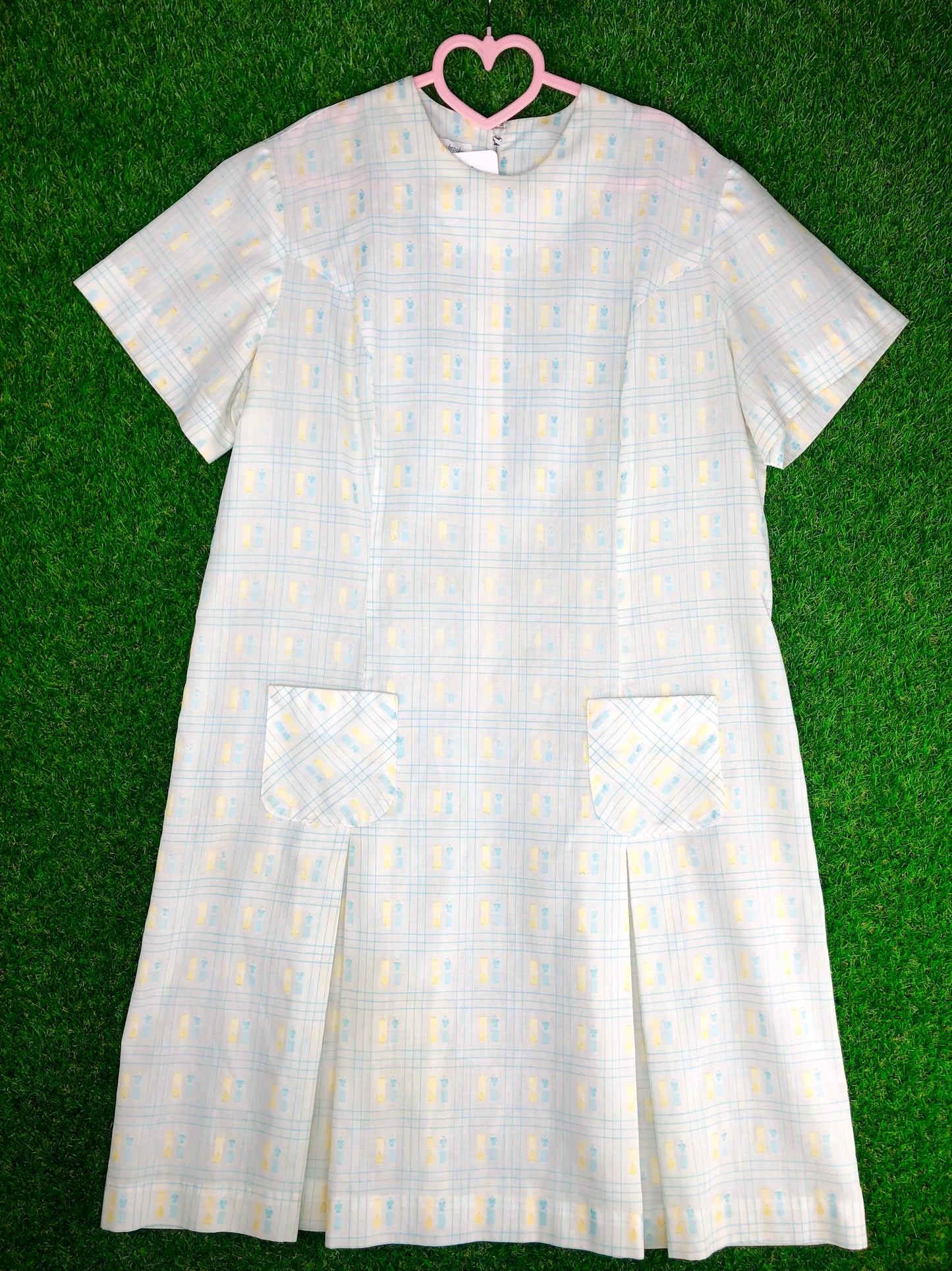 1960's Volup Drop-Waist Cotton Dress With Pockets