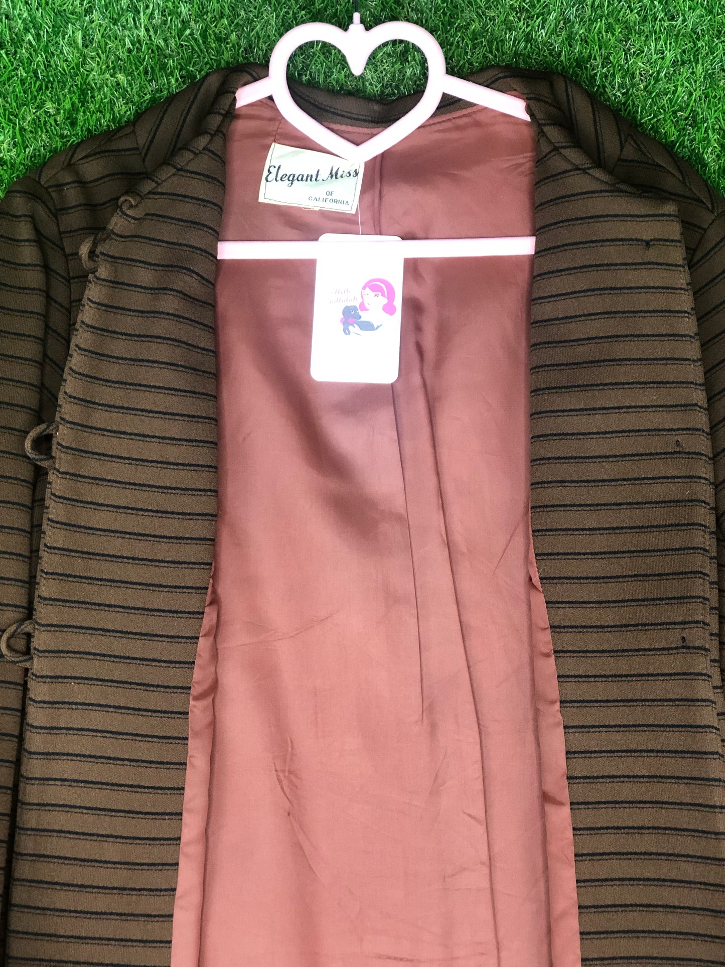 1960's Mod Brown Striped Coat